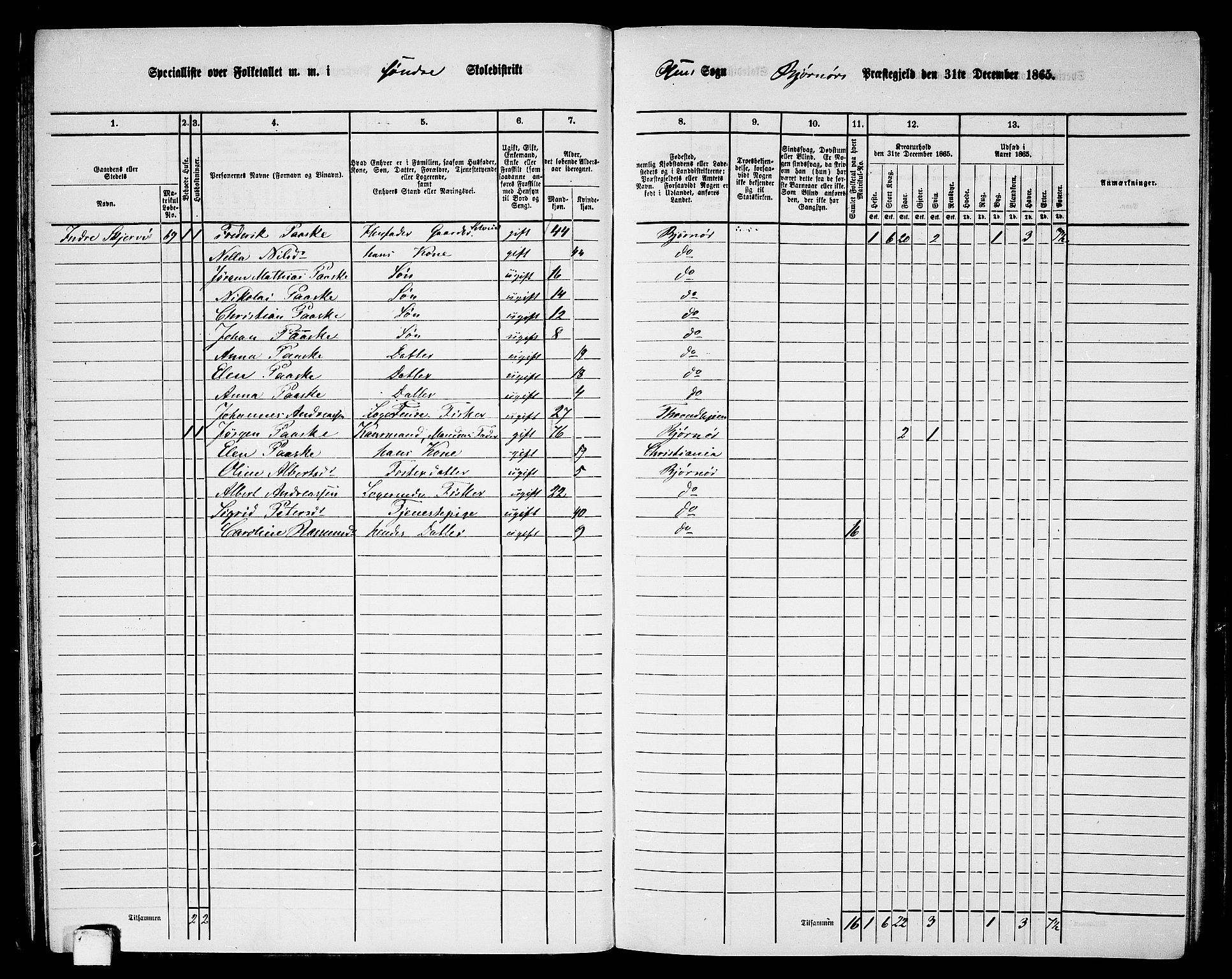 RA, 1865 census for Bjørnør, 1865, p. 58