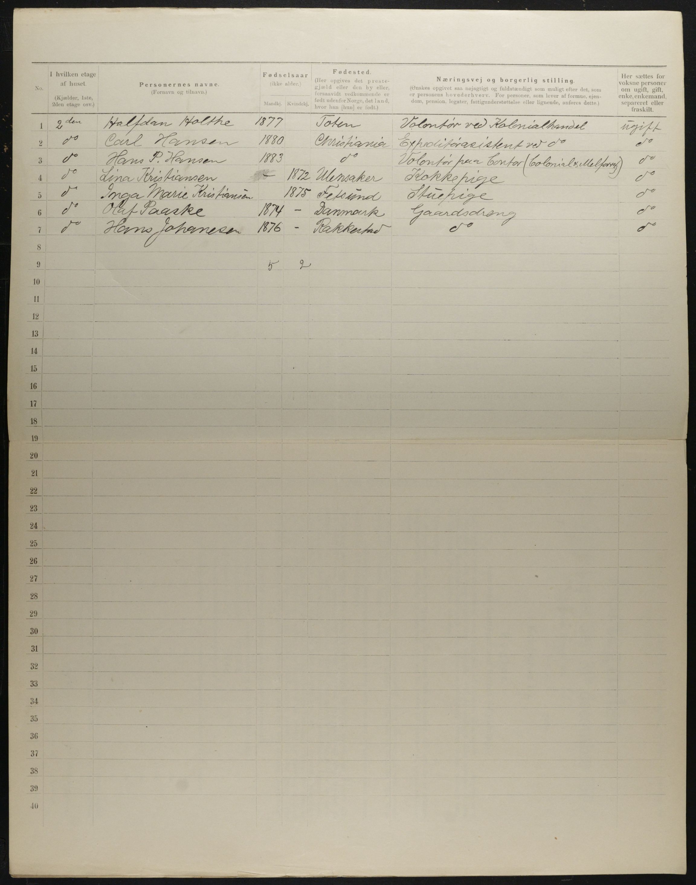 OBA, Municipal Census 1901 for Kristiania, 1901, p. 3328