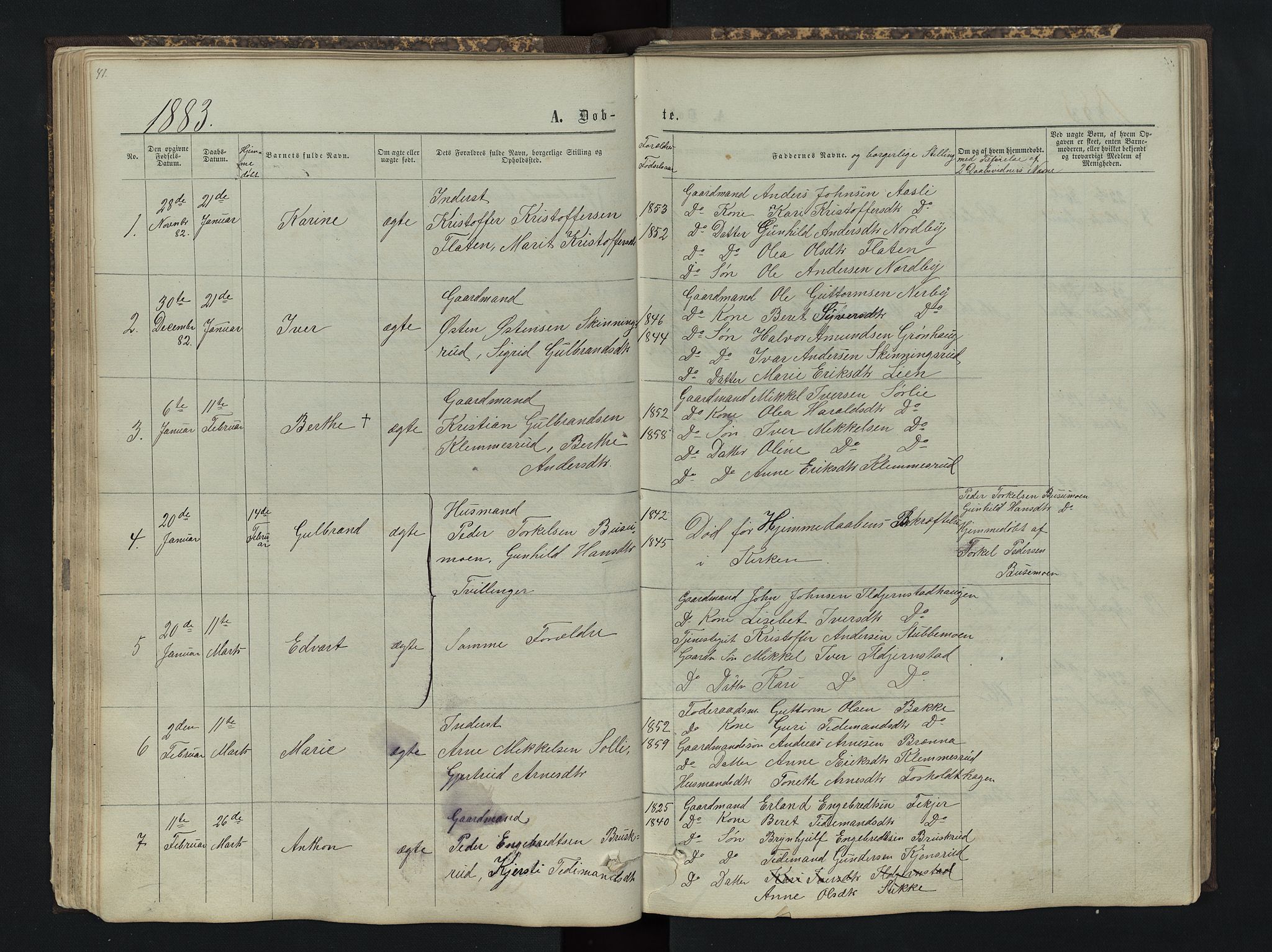 Sør-Aurdal prestekontor, SAH/PREST-128/H/Ha/Hab/L0004: Parish register (copy) no. 4, 1865-1893, p. 41