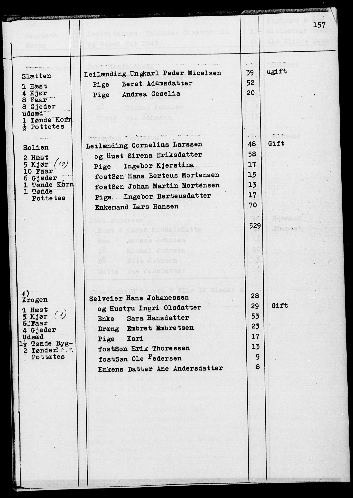 SATØ, Census 1845 for Ibestad, 1845, p. 157