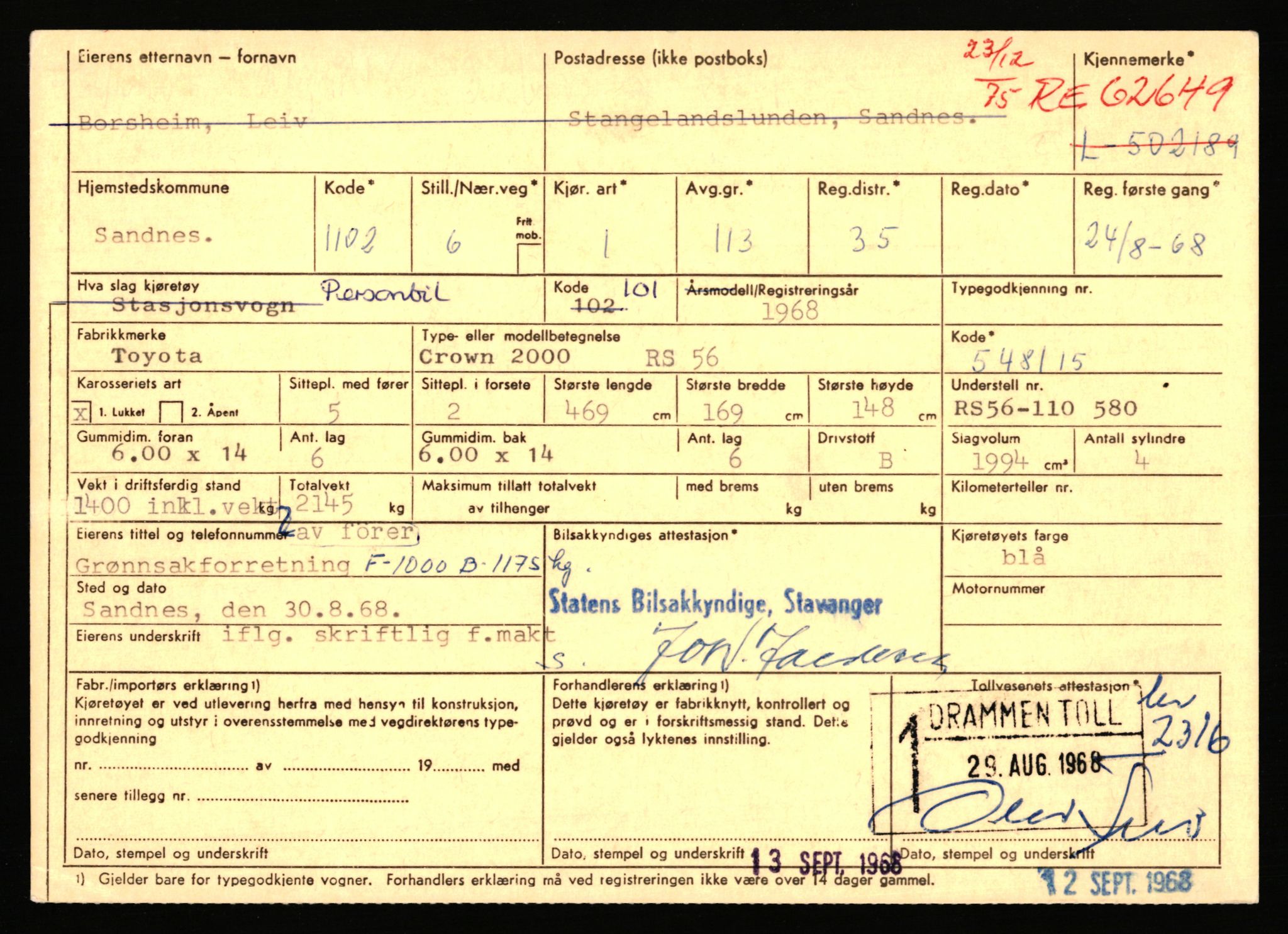 Stavanger trafikkstasjon, AV/SAST-A-101942/0/F/L0077: L-500000 - L-502999, 1930-1971, p. 1523