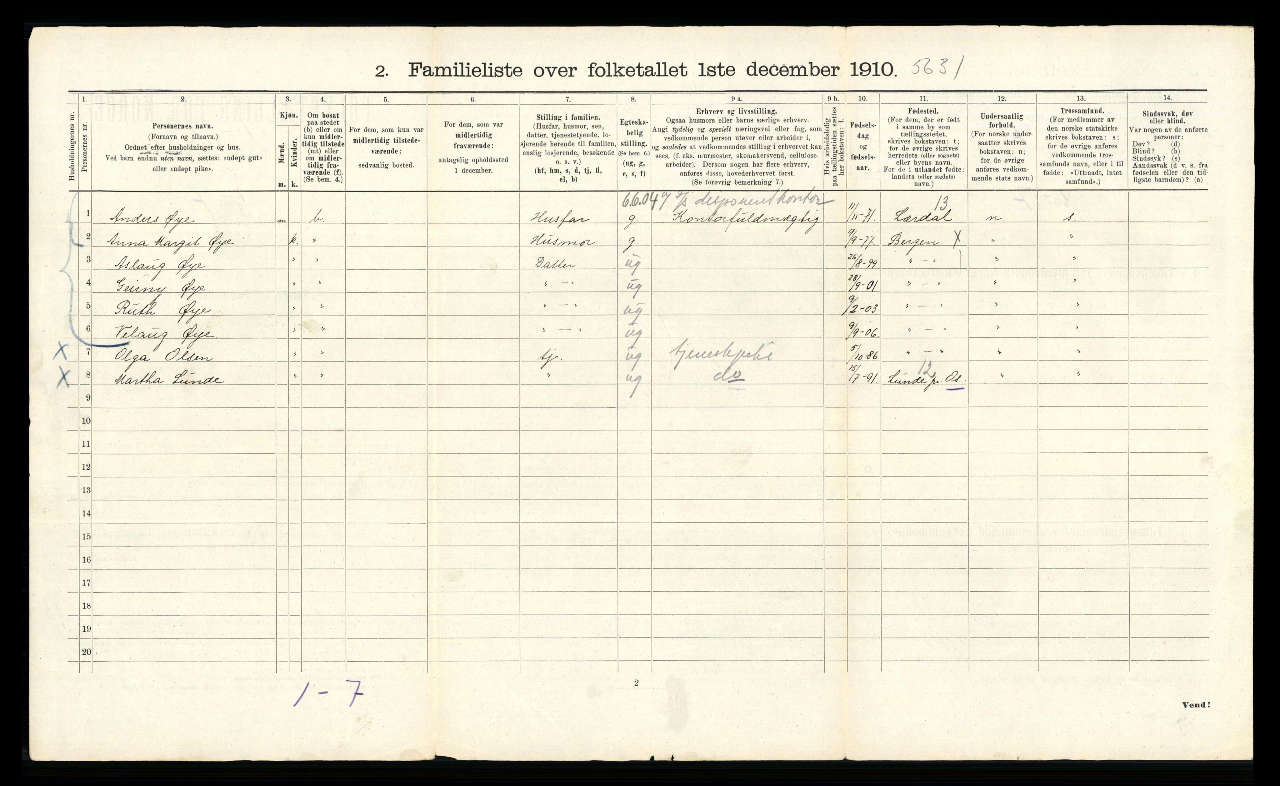 RA, 1910 census for Bergen, 1910, p. 21570