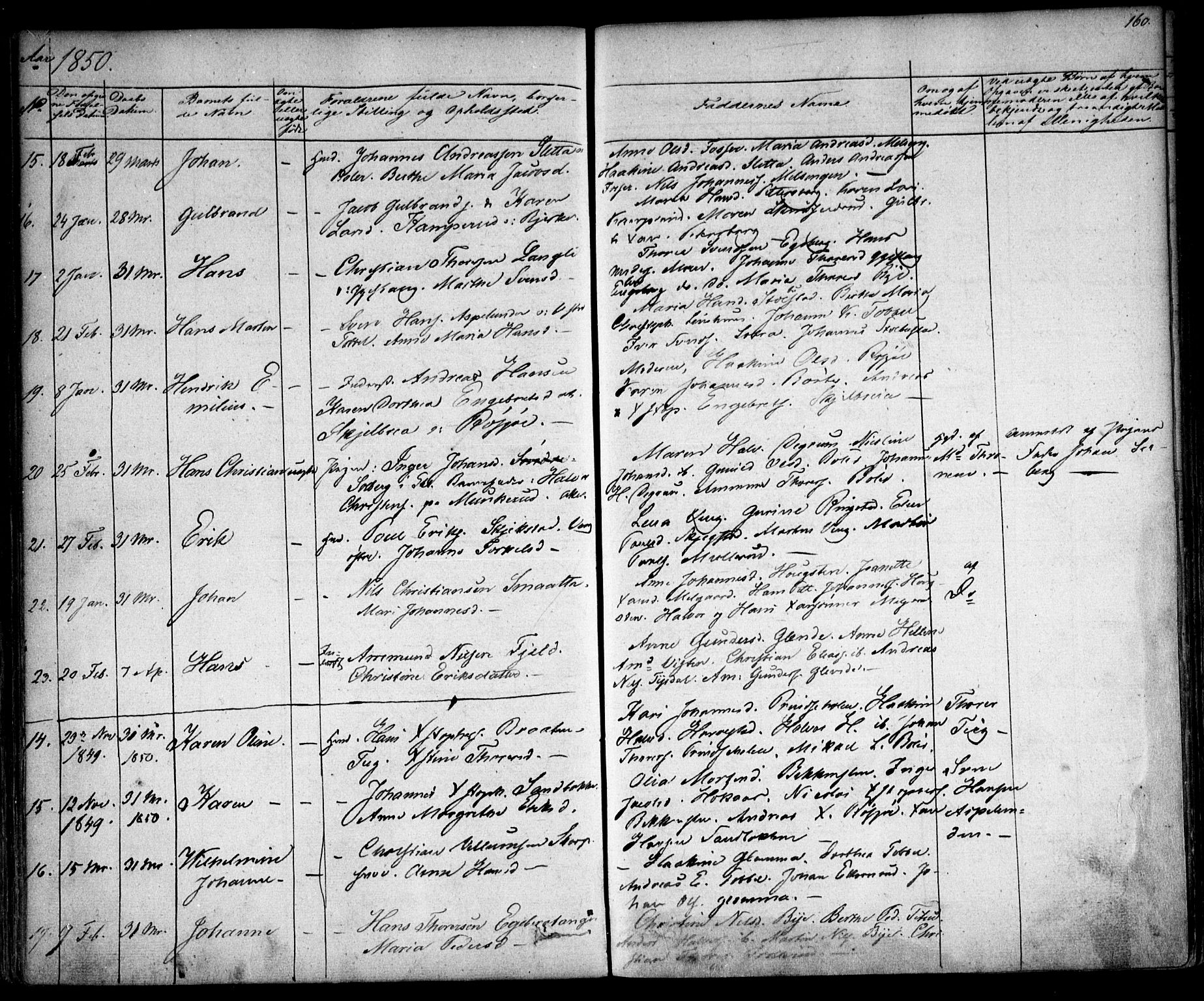 Enebakk prestekontor Kirkebøker, AV/SAO-A-10171c/F/Fa/L0009: Parish register (official) no. I 9, 1832-1861, p. 160