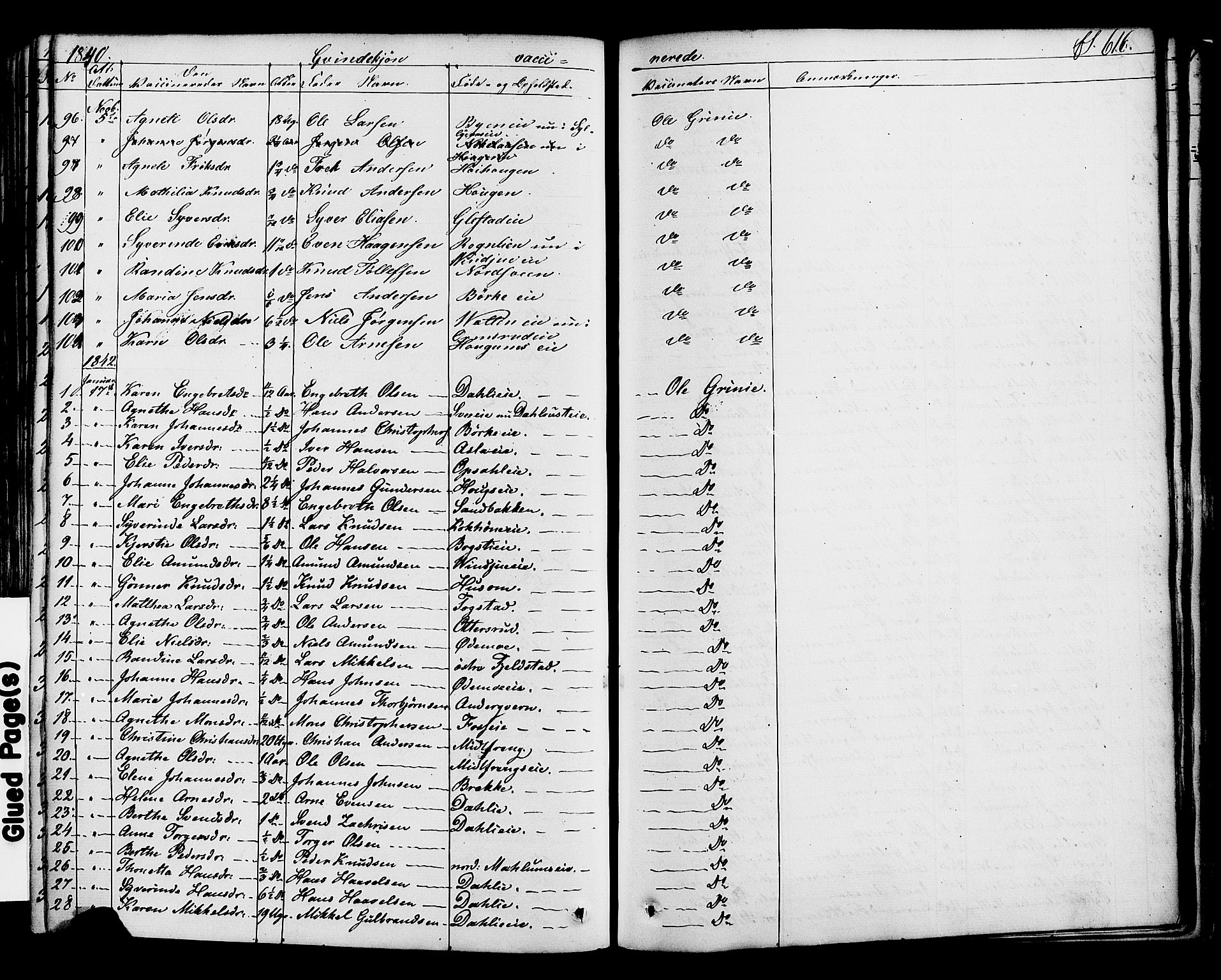 Ringsaker prestekontor, AV/SAH-PREST-014/K/Ka/L0008: Parish register (official) no. 8, 1837-1850, p. 616