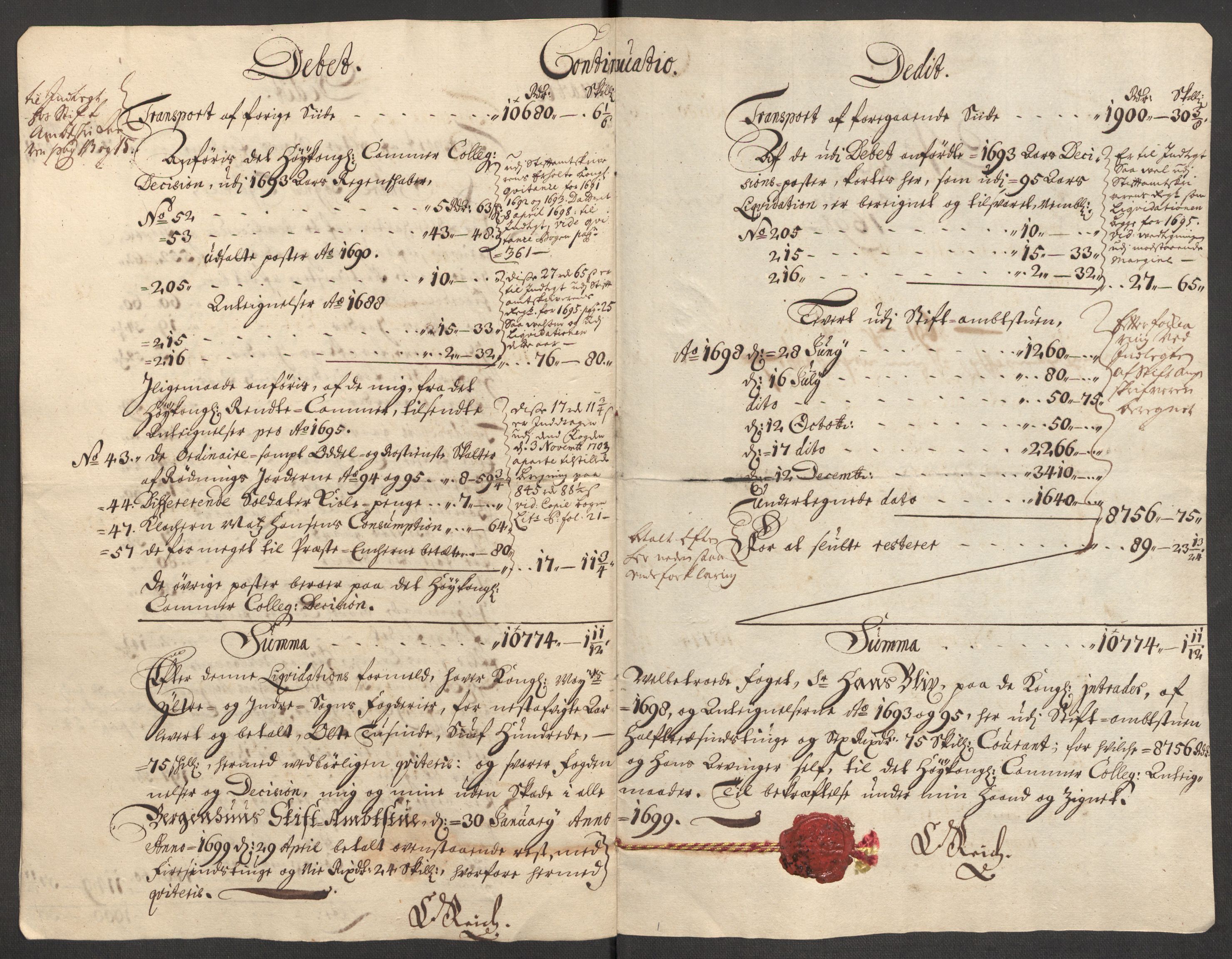 Rentekammeret inntil 1814, Reviderte regnskaper, Fogderegnskap, RA/EA-4092/R52/L3310: Fogderegnskap Sogn, 1698-1699, p. 285