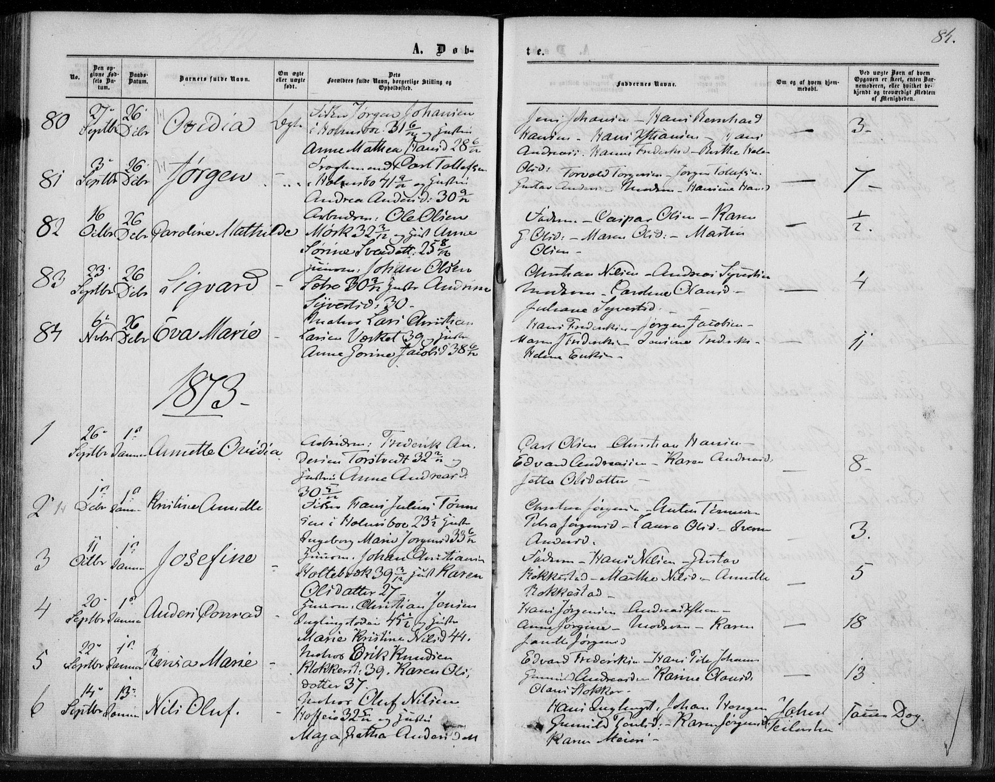 Hurum kirkebøker, SAKO/A-229/F/Fa/L0012: Parish register (official) no. 12, 1861-1875, p. 84