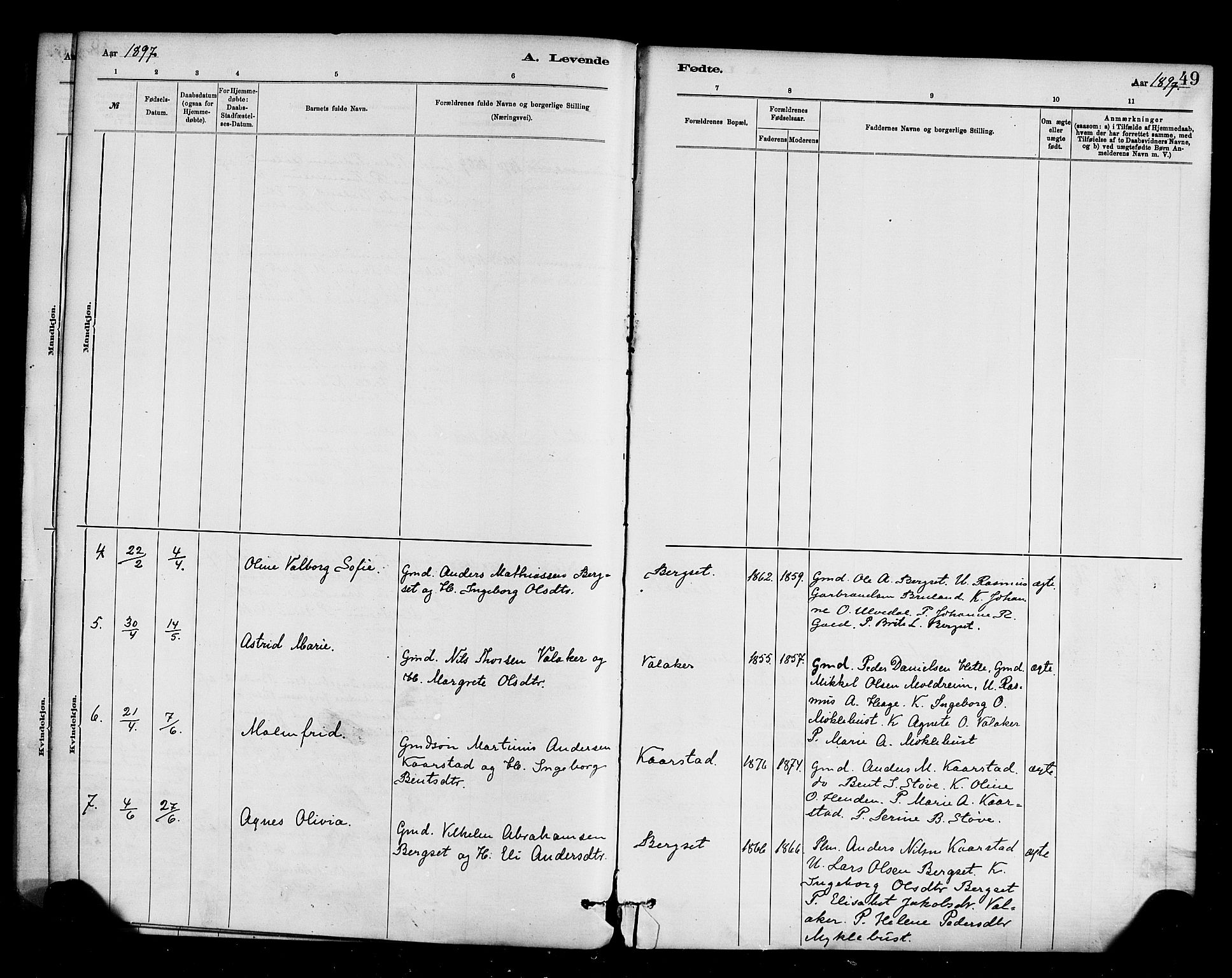 Innvik sokneprestembete, AV/SAB-A-80501: Parish register (official) no. D 1, 1879-1900, p. 49