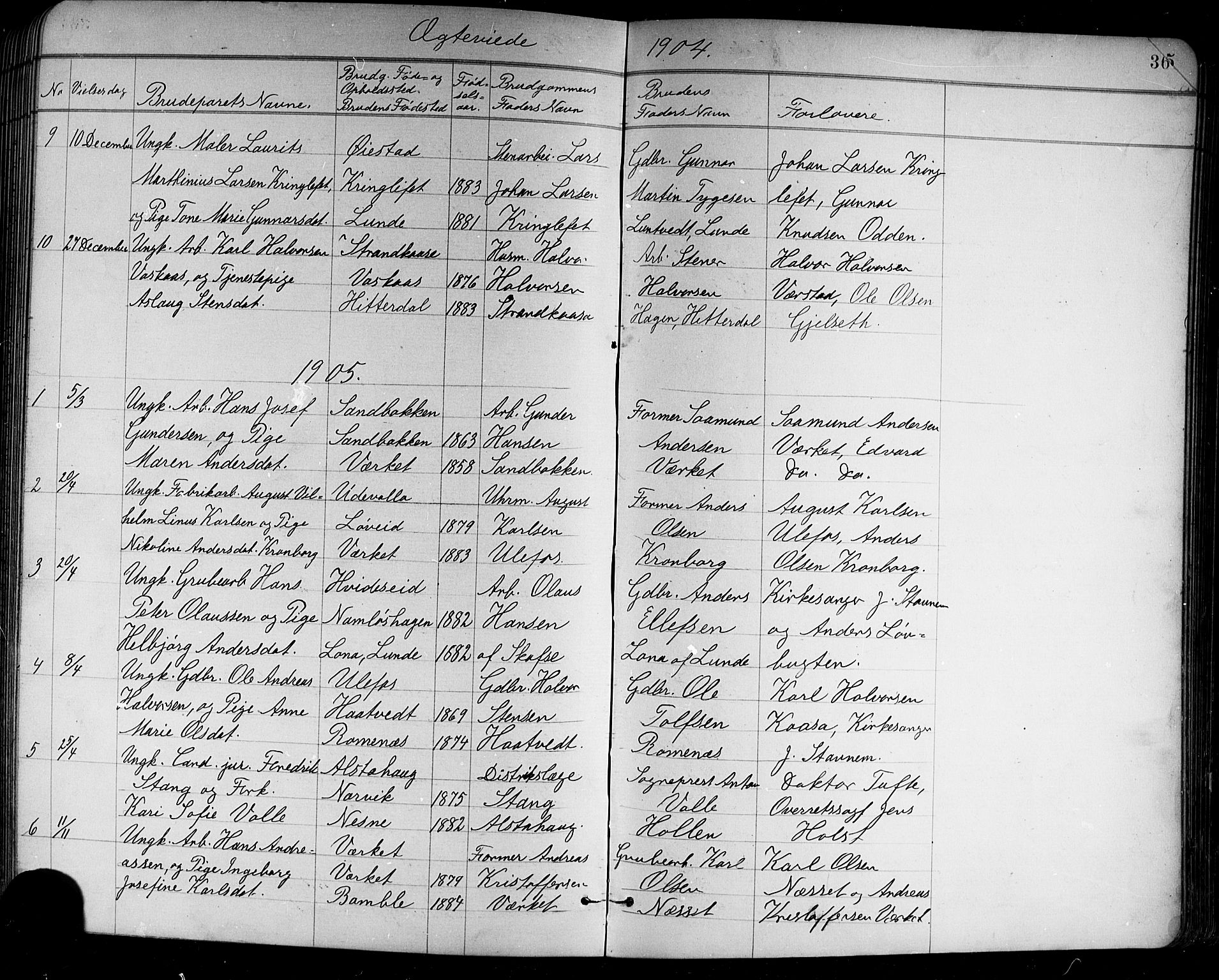 Holla kirkebøker, SAKO/A-272/G/Ga/L0005: Parish register (copy) no. I 5, 1891-1917, p. 364