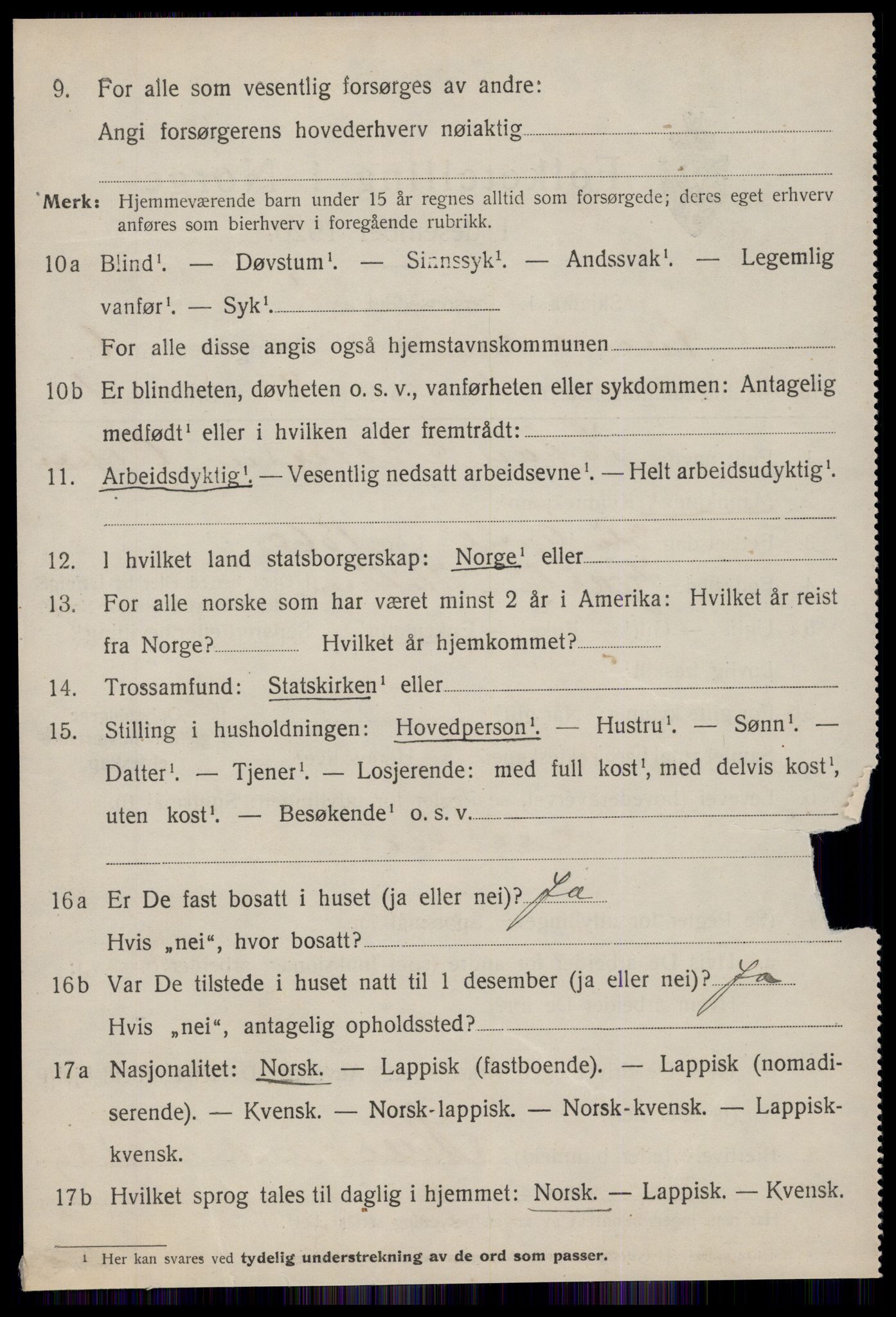 SAT, 1920 census for Kvenvær, 1920, p. 2105