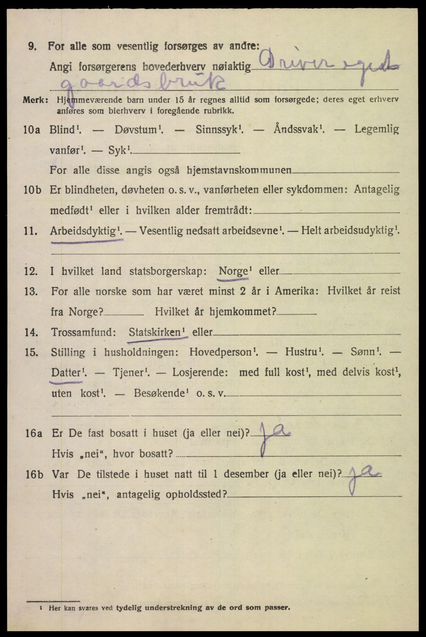 SAK, 1920 census for Åseral, 1920, p. 983
