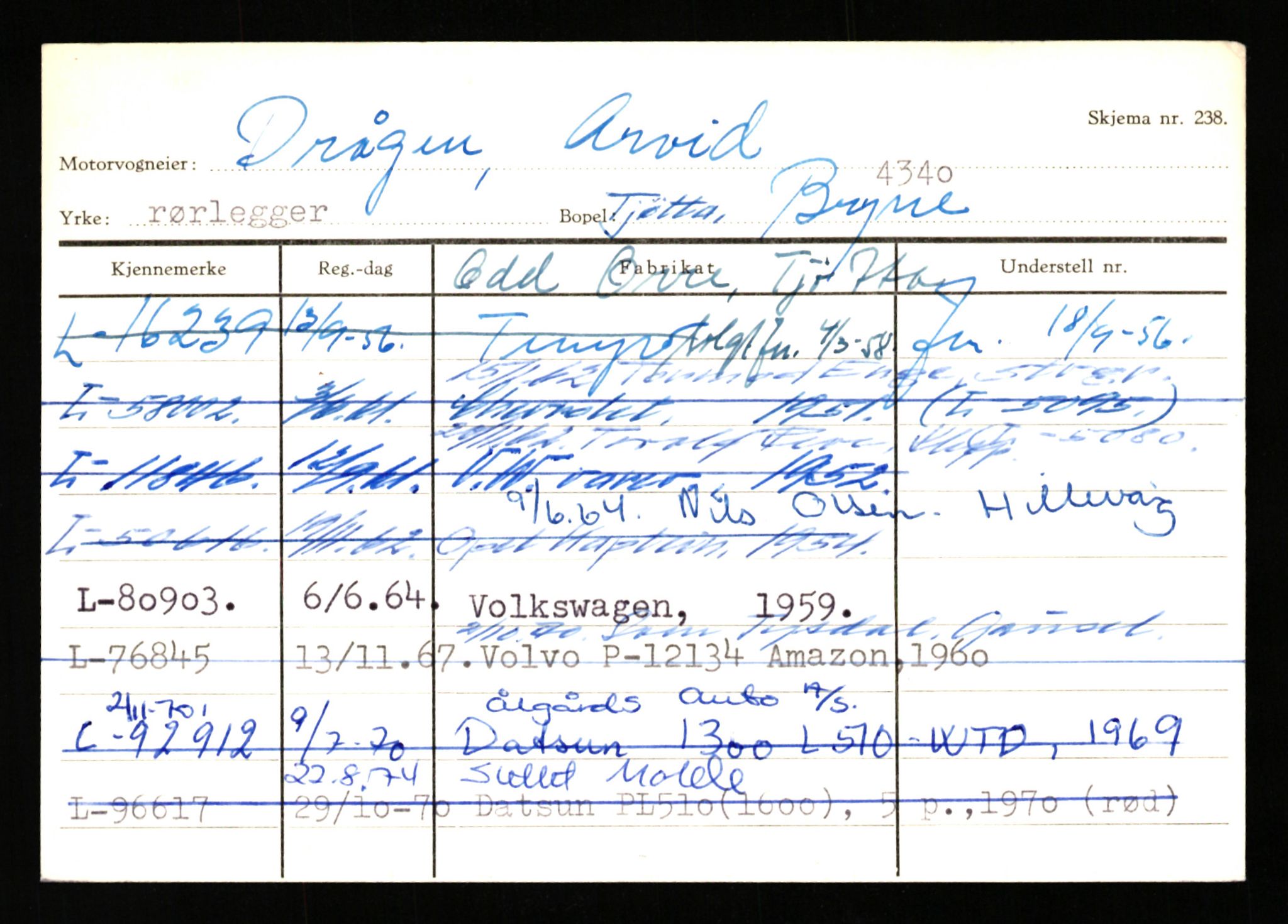 Stavanger trafikkstasjon, AV/SAST-A-101942/0/H/L0006: Dalva - Egersund, 1930-1971, p. 917