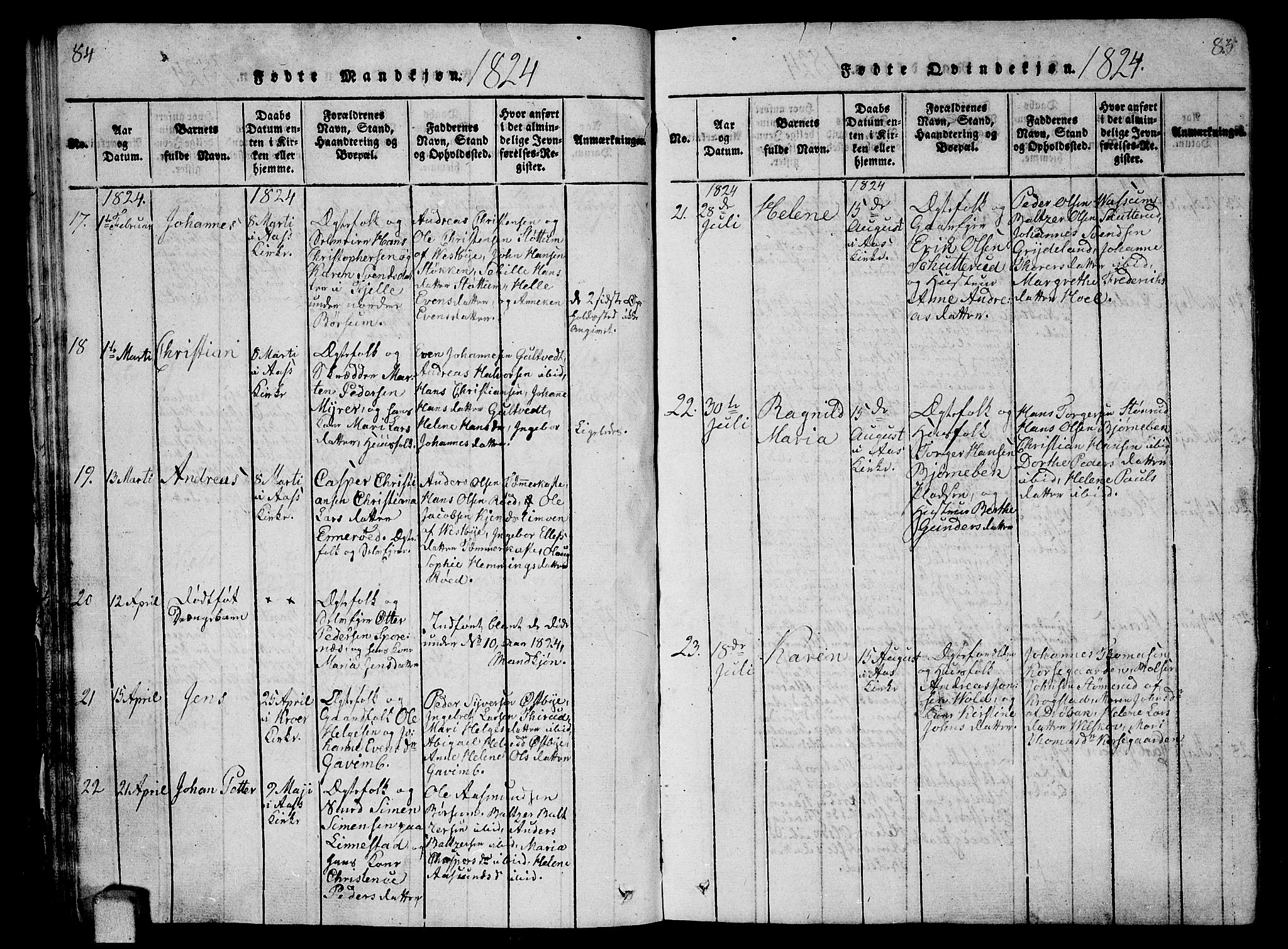 Ås prestekontor Kirkebøker, SAO/A-10894/G/Ga/L0002: Parish register (copy) no. I 2, 1820-1836, p. 84-85