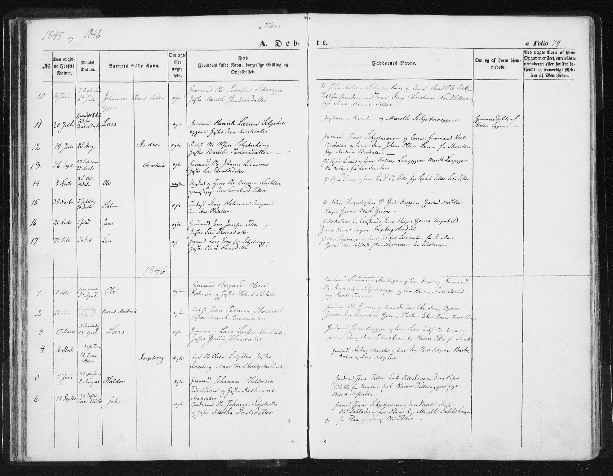 Ministerialprotokoller, klokkerbøker og fødselsregistre - Sør-Trøndelag, SAT/A-1456/618/L0441: Parish register (official) no. 618A05, 1843-1862, p. 79