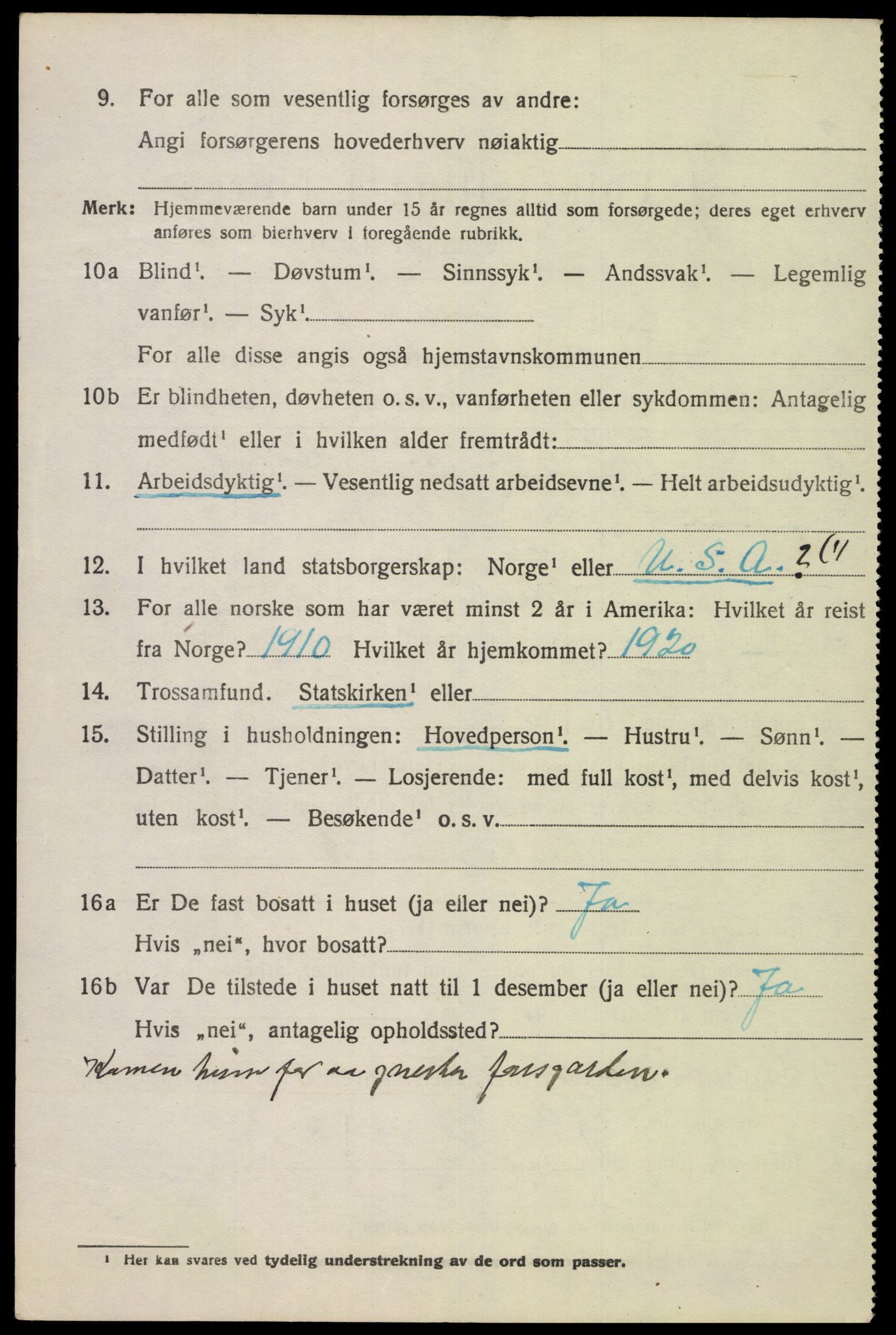 SAK, 1920 census for Eiken, 1920, p. 938