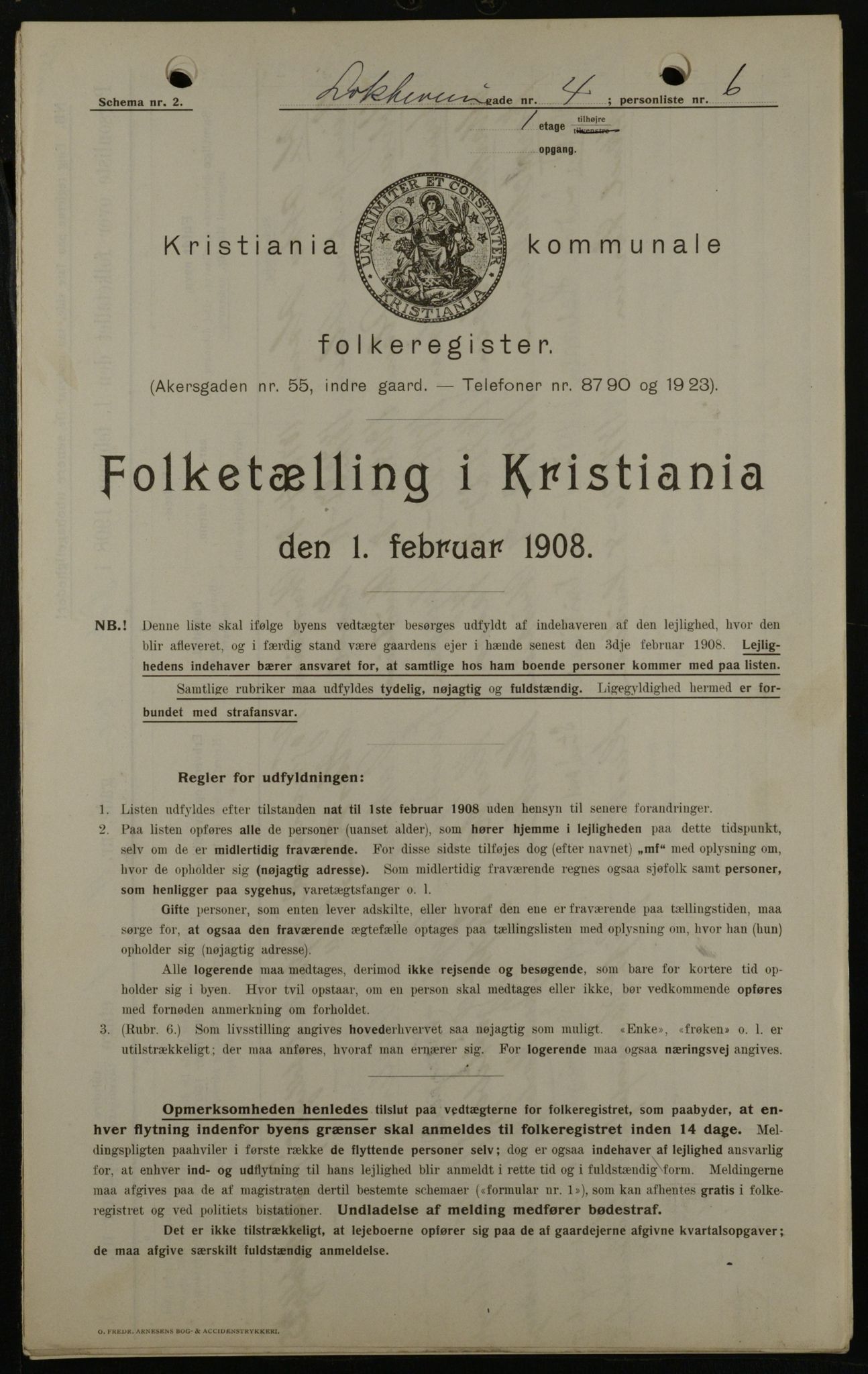 OBA, Municipal Census 1908 for Kristiania, 1908, p. 52531