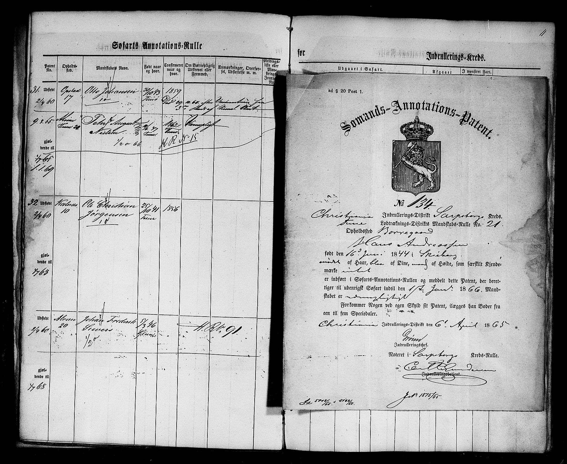 Sarpsborg mønstringskontor, AV/SAO-A-10569c/F/Fc/Fca/L0001: Annotasjonsrulle, 1860-1868, p. 14