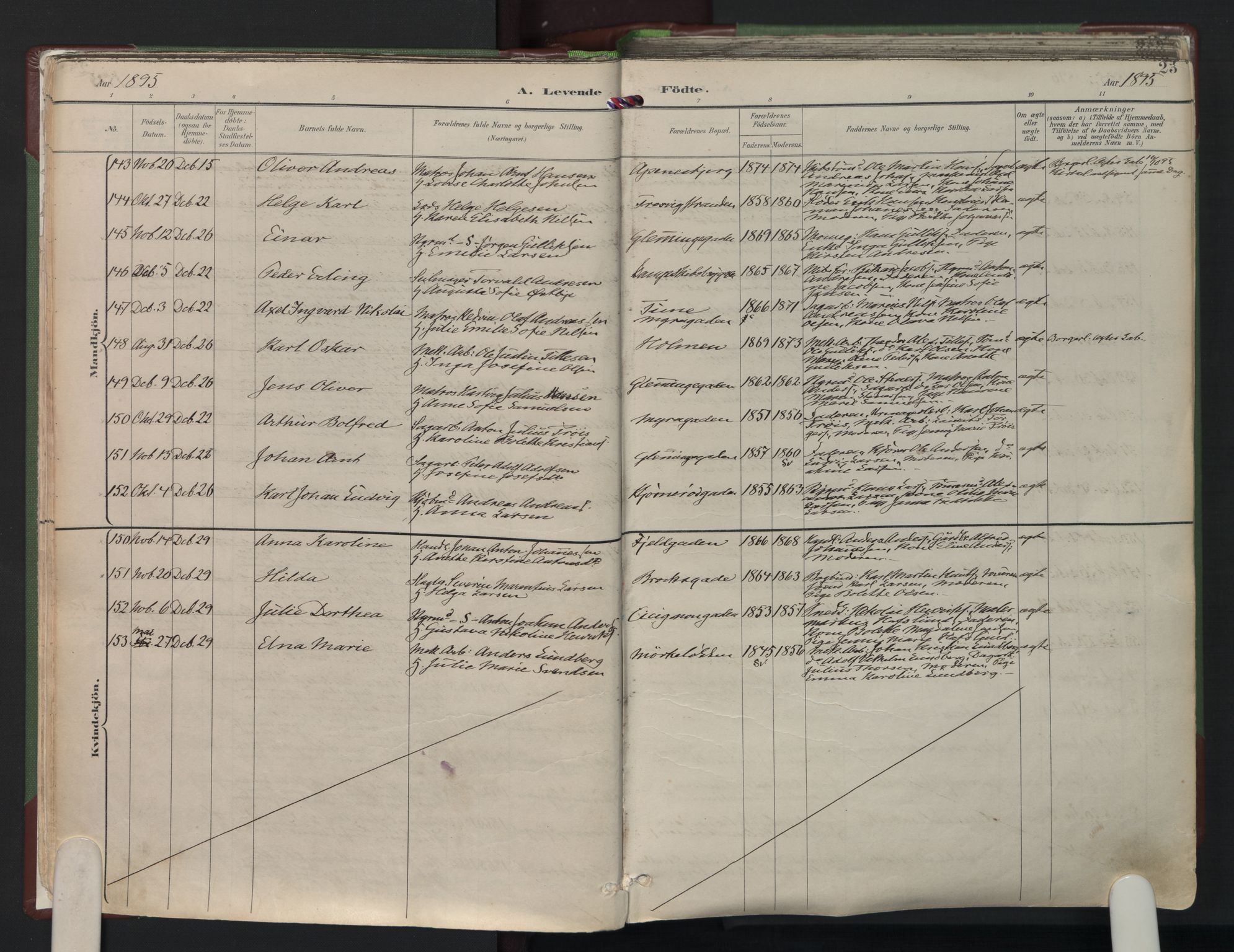 Fredrikstad domkirkes prestekontor Kirkebøker, AV/SAO-A-10906/F/Fa/L0006: Parish register (official) no. I 6, 1894-1914, p. 23