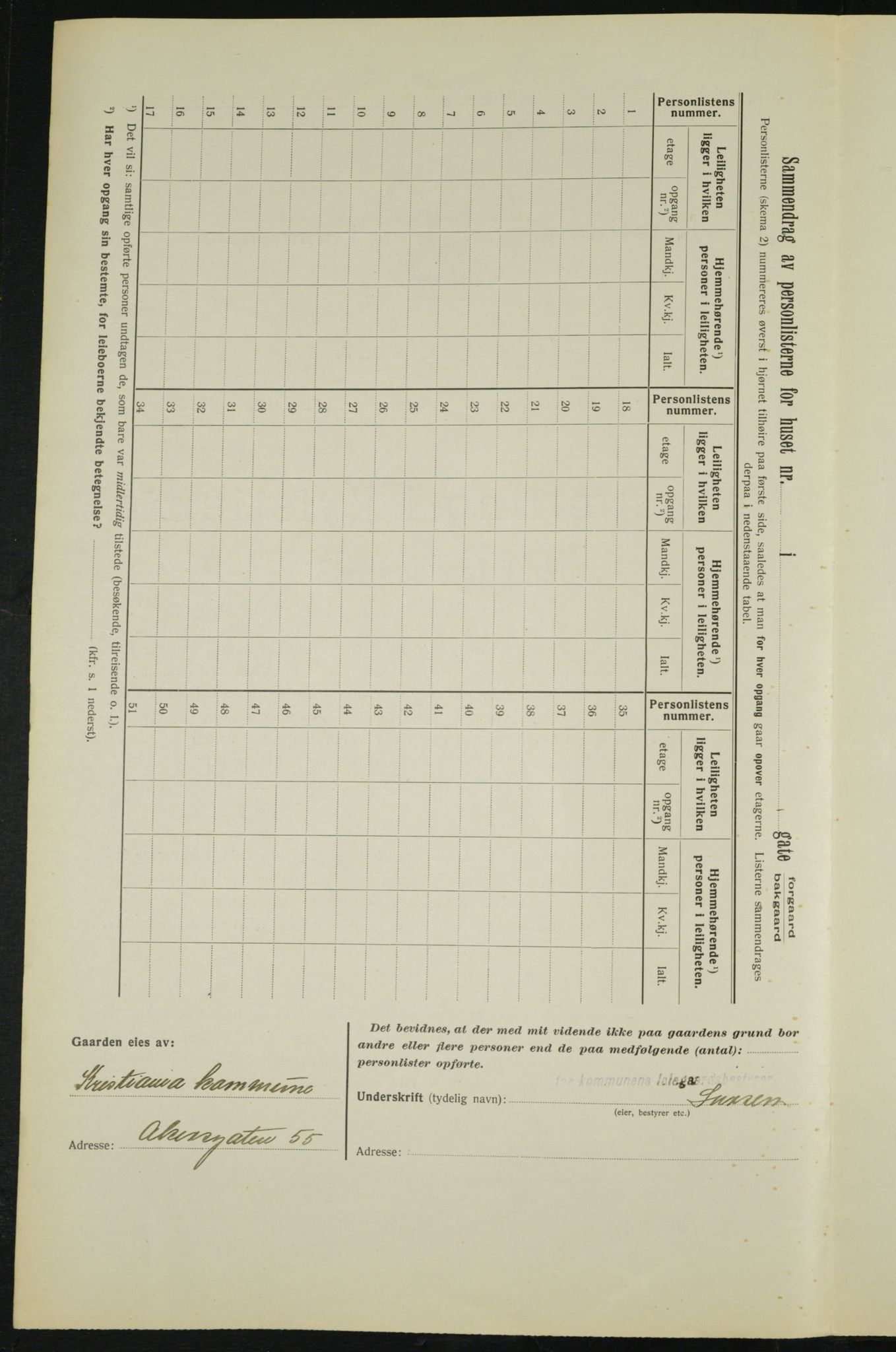 OBA, Municipal Census 1913 for Kristiania, 1913, p. 129797