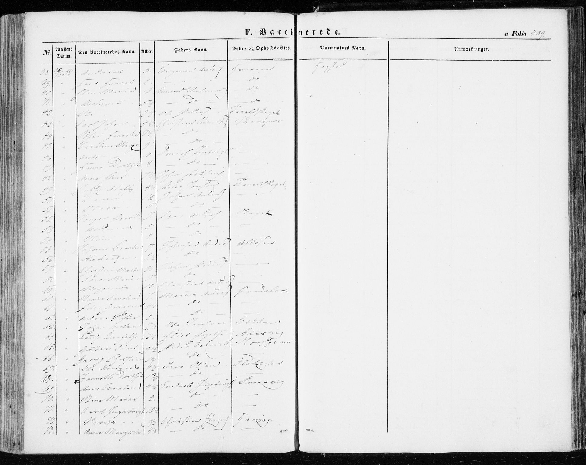 Ministerialprotokoller, klokkerbøker og fødselsregistre - Sør-Trøndelag, AV/SAT-A-1456/634/L0530: Parish register (official) no. 634A06, 1852-1860, p. 439