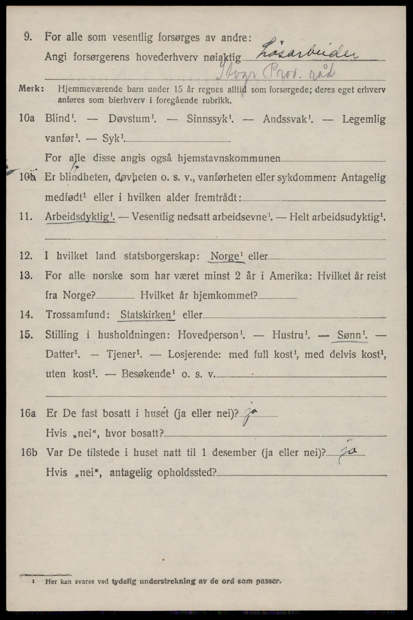 SAST, 1920 census for Hetland, 1920, p. 5216