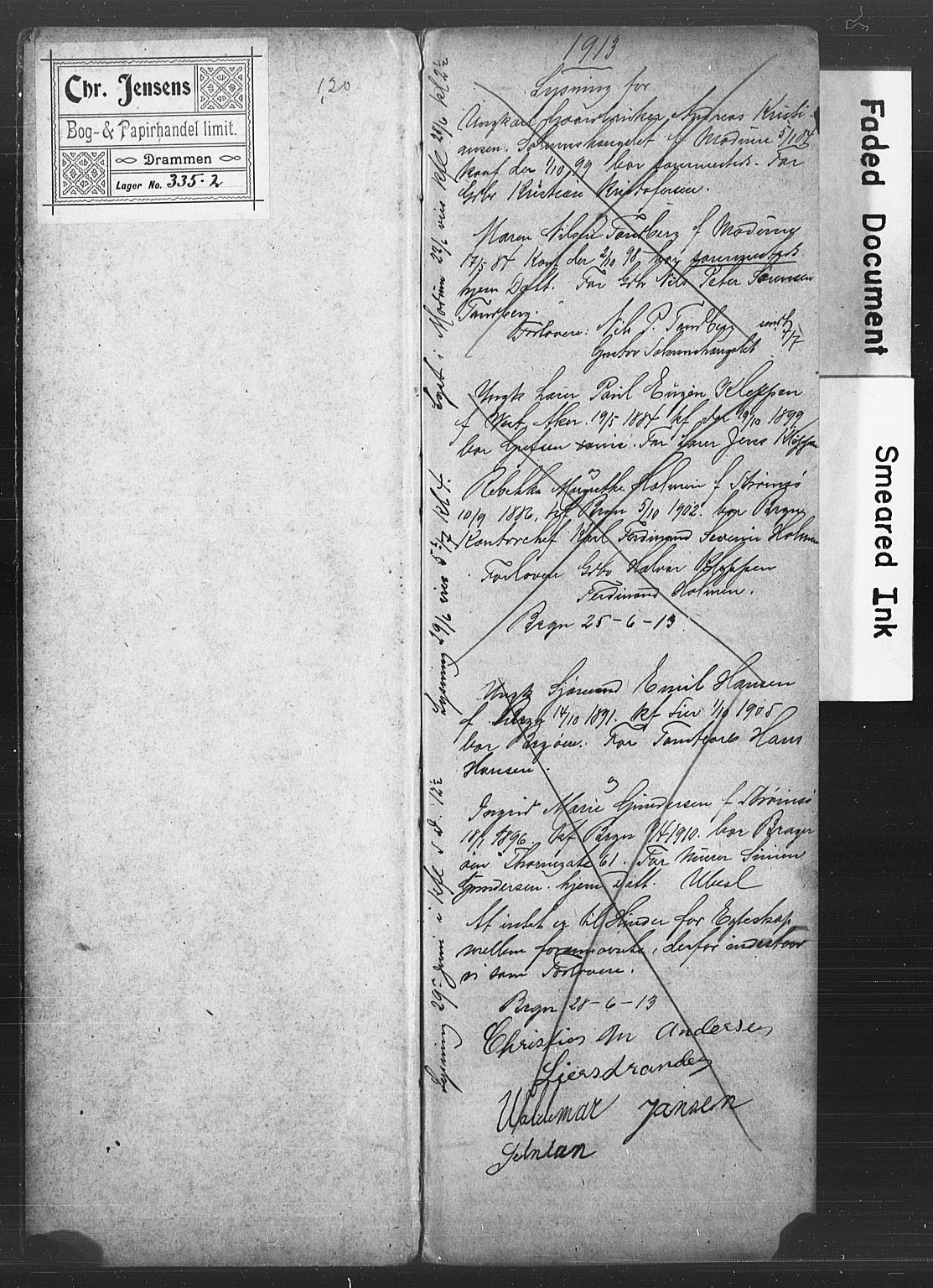 Bragernes kirkebøker, SAKO/A-6/H/Ha/L0010: Banns register no. 10, 1913-1920