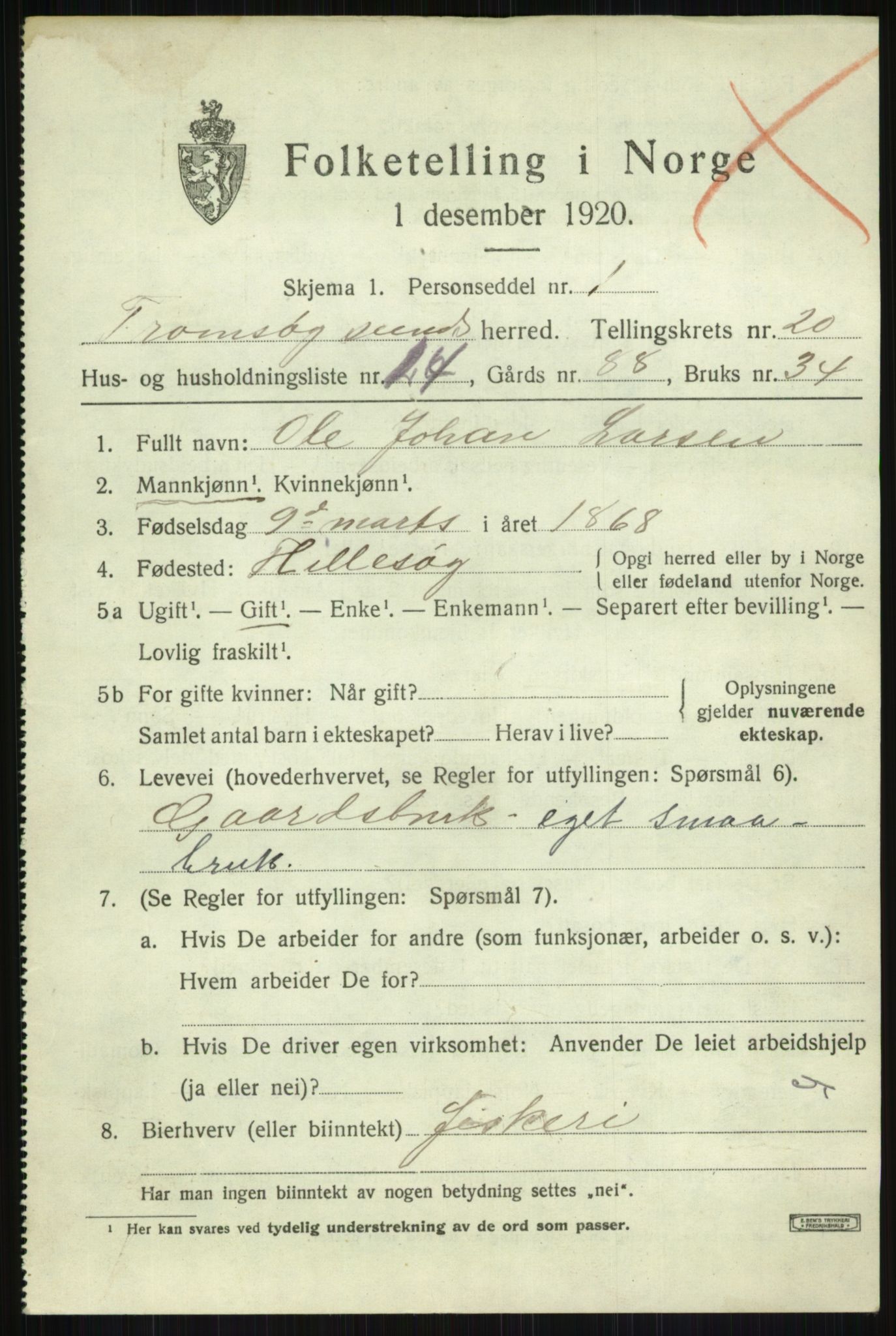 SATØ, 1920 census for Tromsøysund, 1920, p. 10750