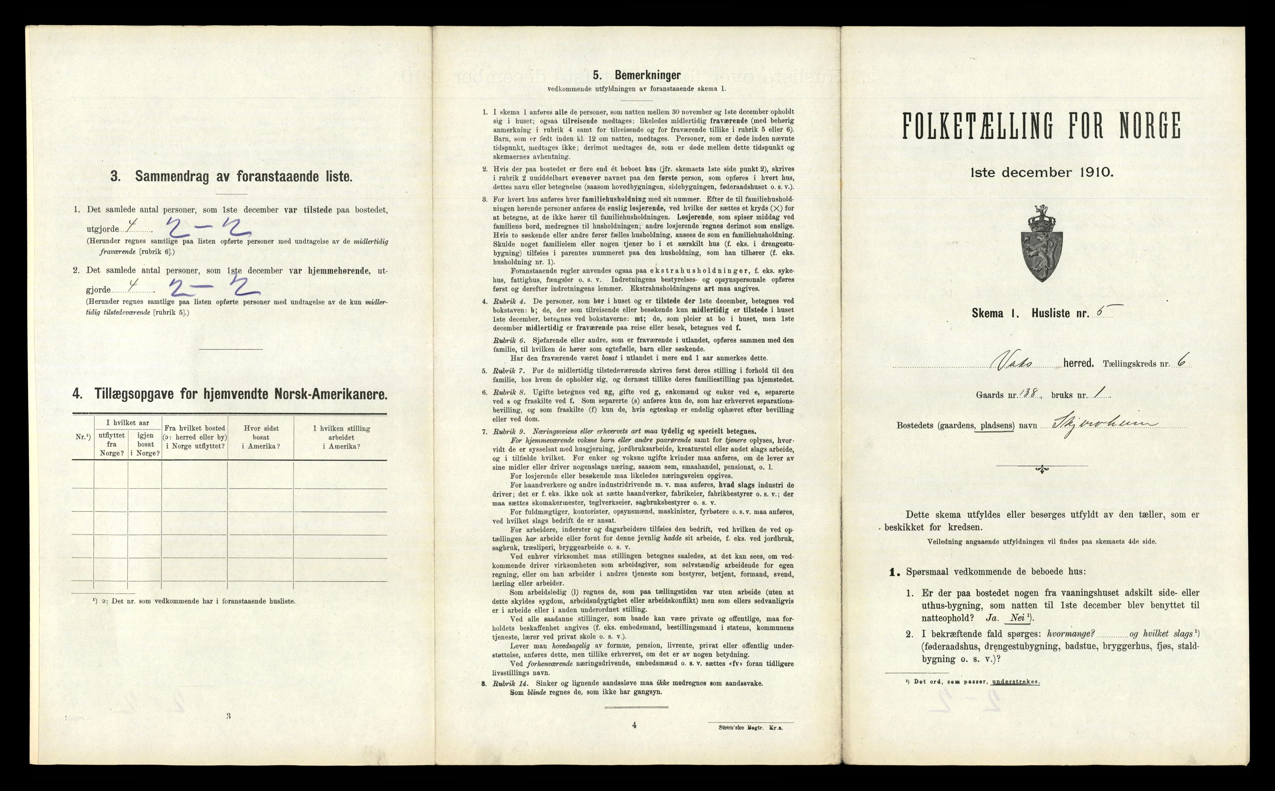 RA, 1910 census for Vats, 1910, p. 386