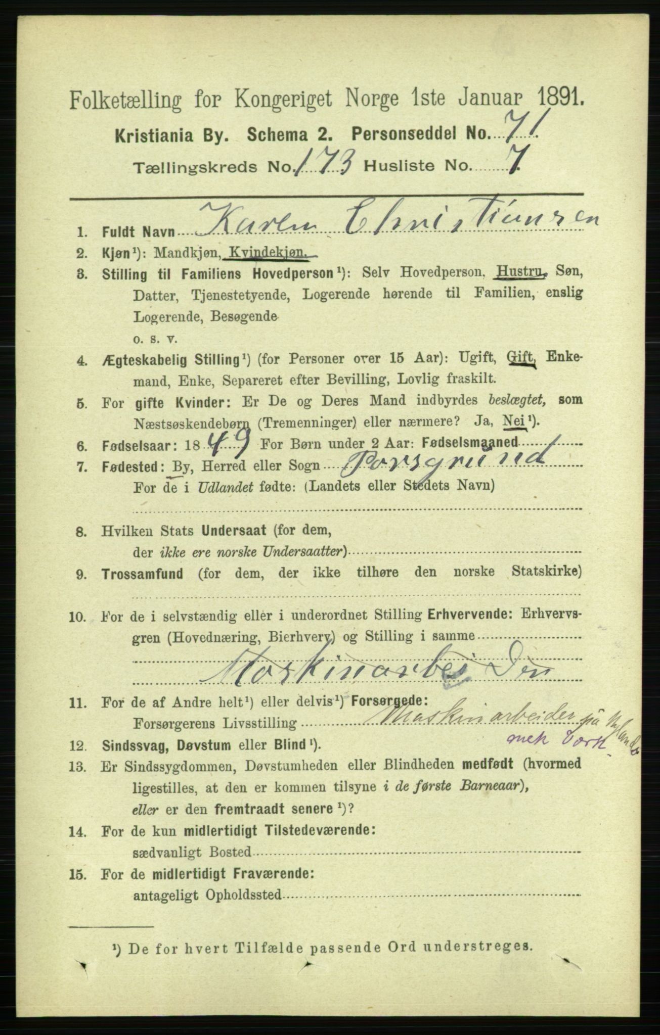 RA, 1891 census for 0301 Kristiania, 1891, p. 103211