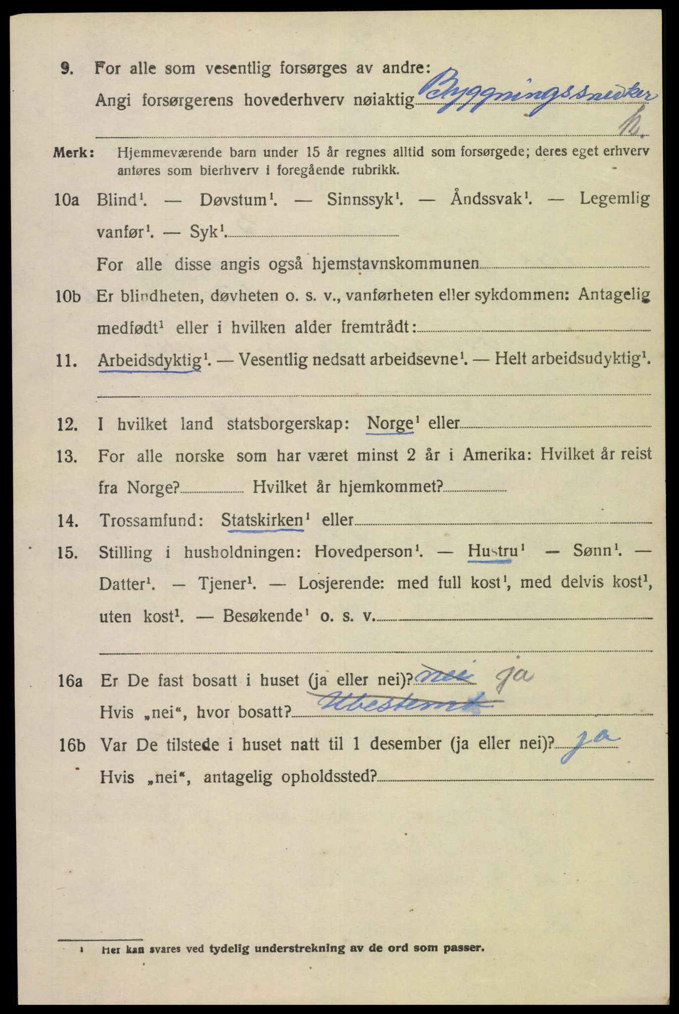 SAK, 1920 census for Nes (V-A), 1920, p. 1483