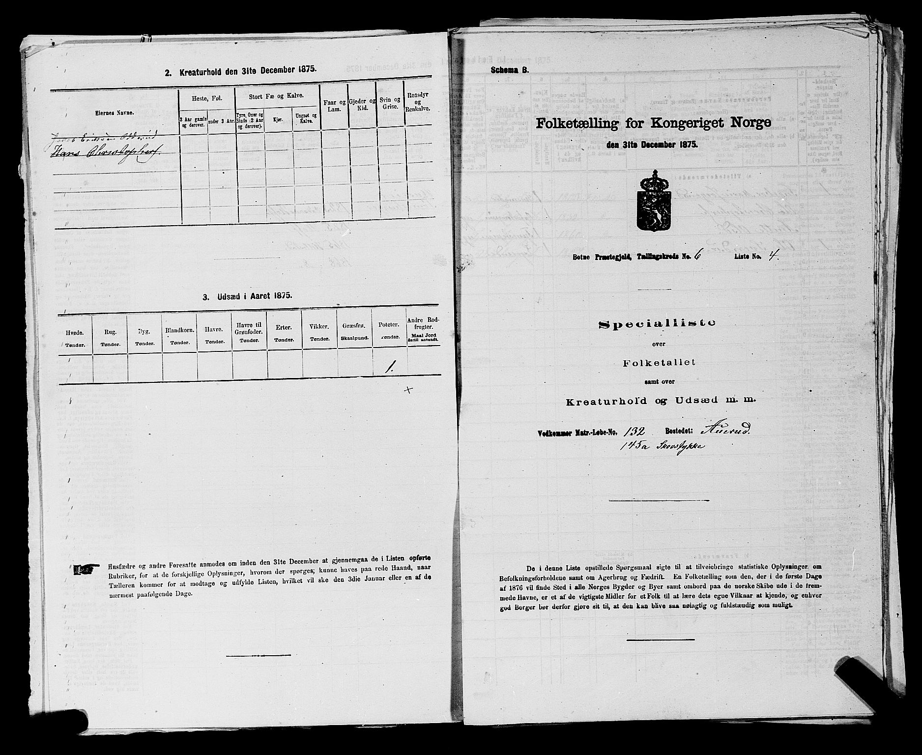 SAKO, 1875 census for 0715P Botne, 1875, p. 479