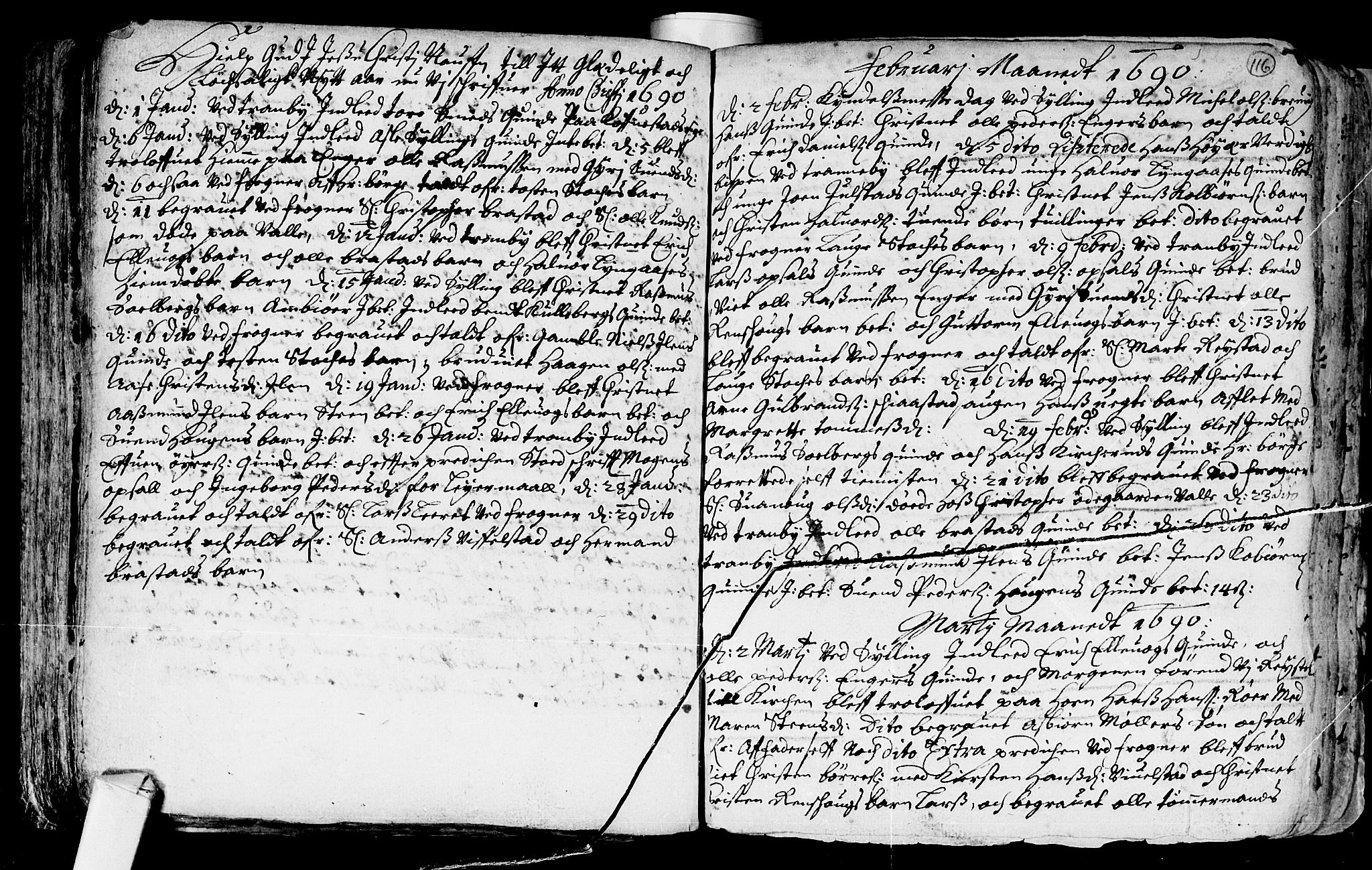 Lier kirkebøker, AV/SAKO-A-230/F/Fa/L0001: Parish register (official) no. I 1, 1672-1701, p. 116