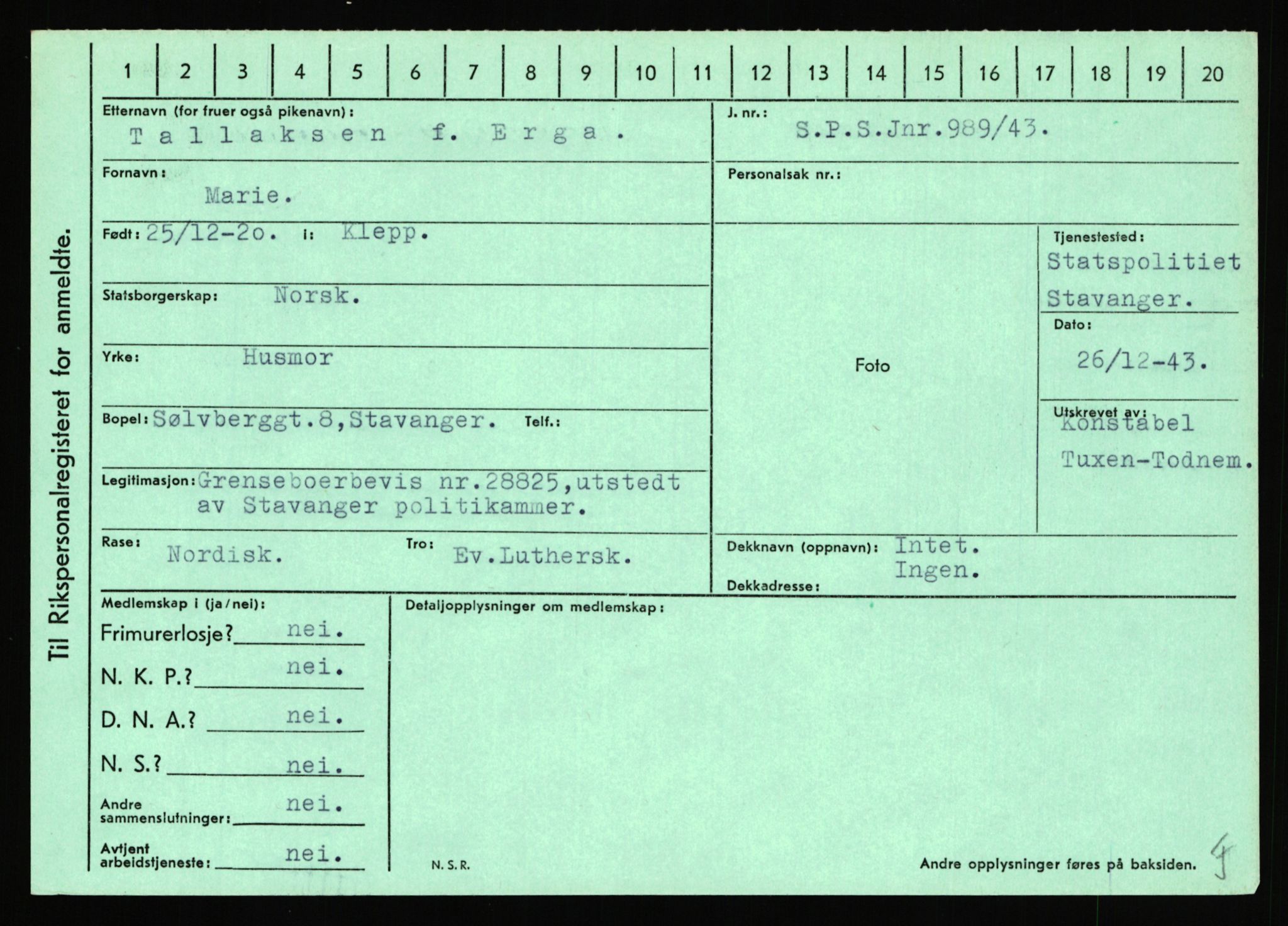 Statspolitiet - Hovedkontoret / Osloavdelingen, AV/RA-S-1329/C/Ca/L0015: Svea - Tøsse, 1943-1945, p. 1856