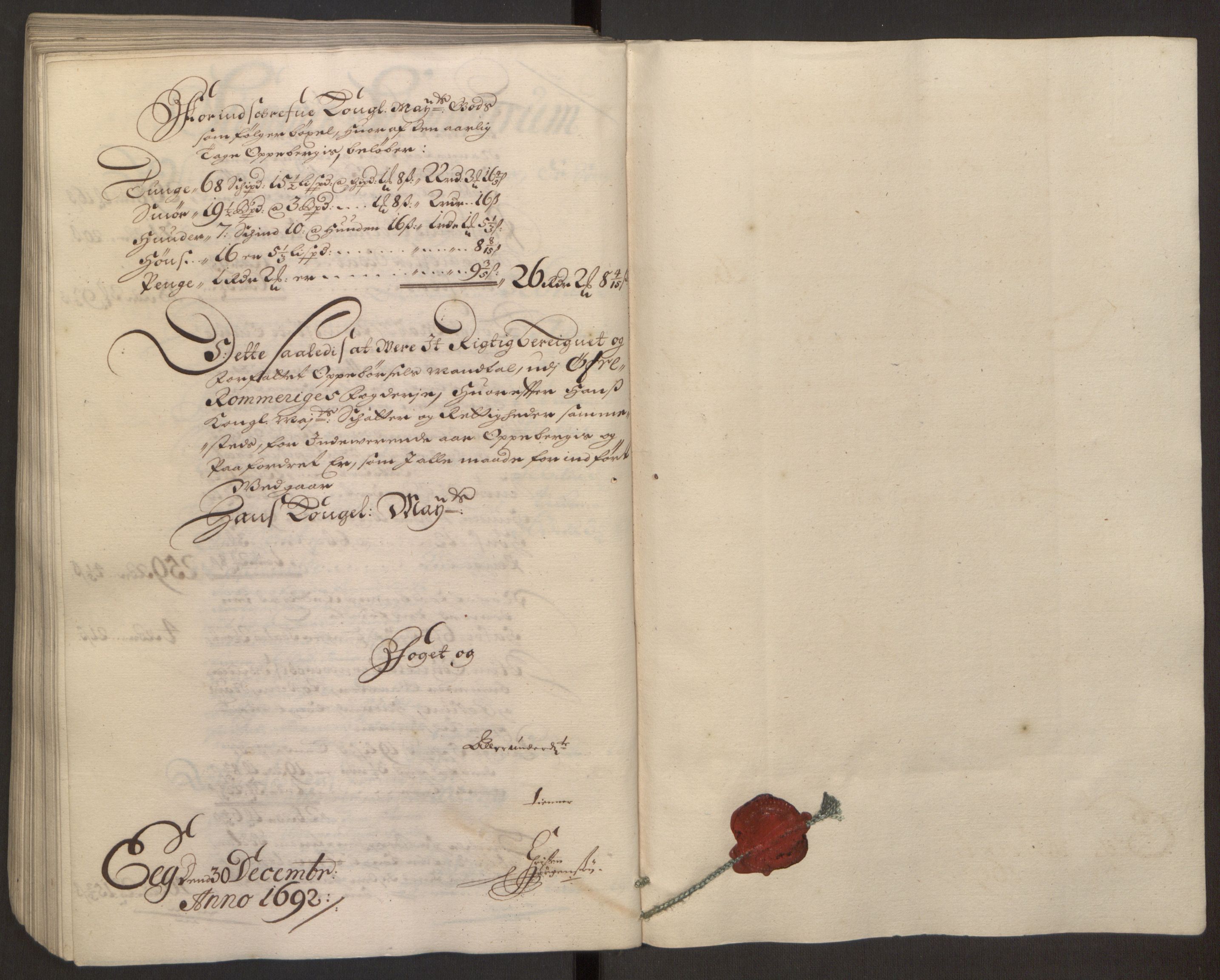 Rentekammeret inntil 1814, Reviderte regnskaper, Fogderegnskap, AV/RA-EA-4092/R12/L0704: Fogderegnskap Øvre Romerike, 1692, p. 210