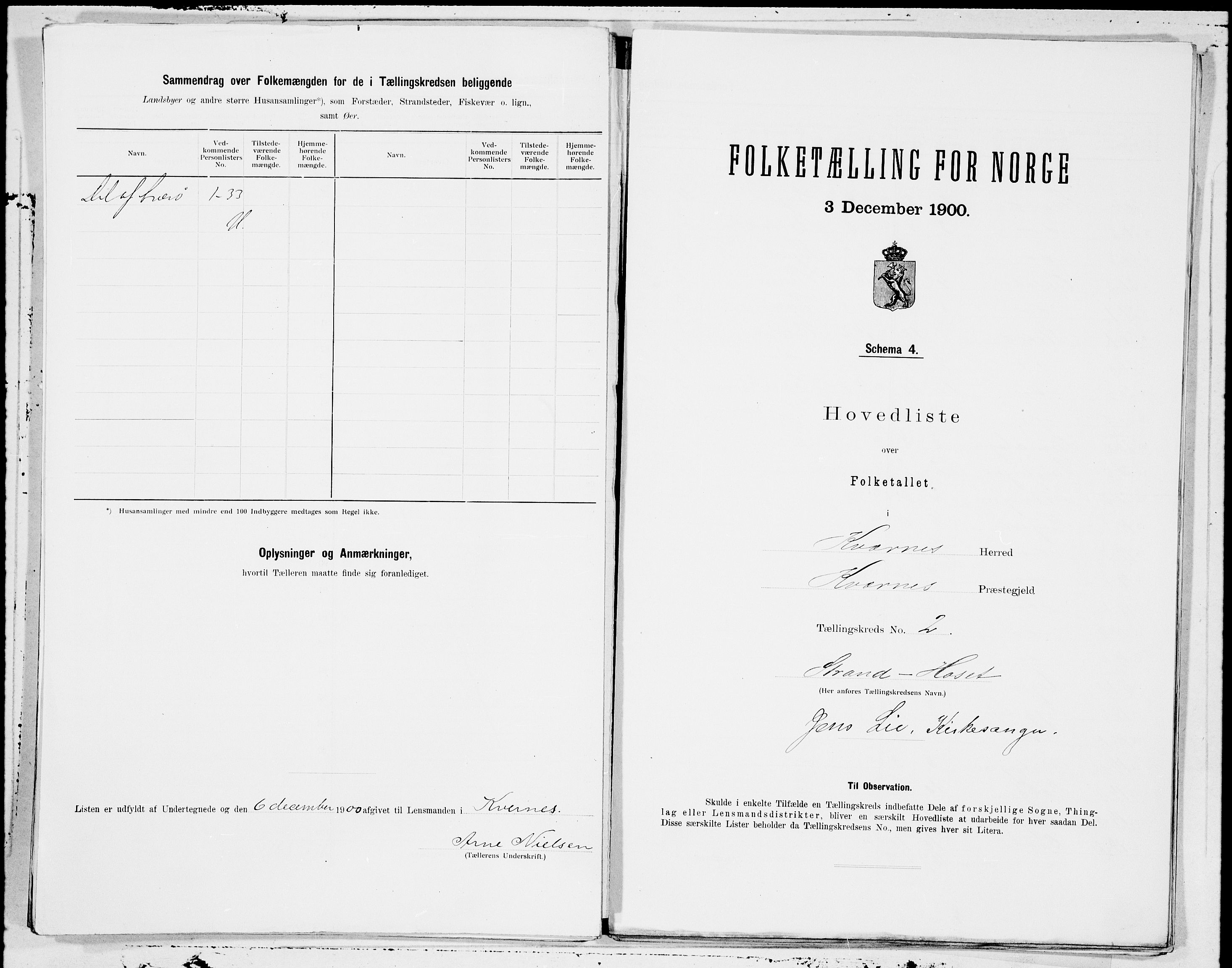 SAT, 1900 census for Kvernes, 1900, p. 4