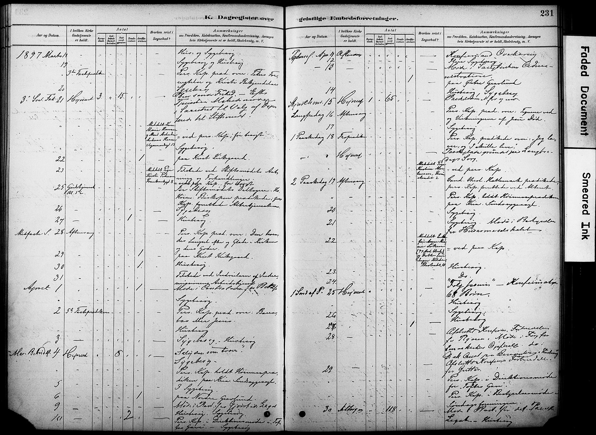 Oslo domkirke Kirkebøker, SAO/A-10752/F/Fa/L0038: Parish register (official) no. 38, 1878-1921, p. 231