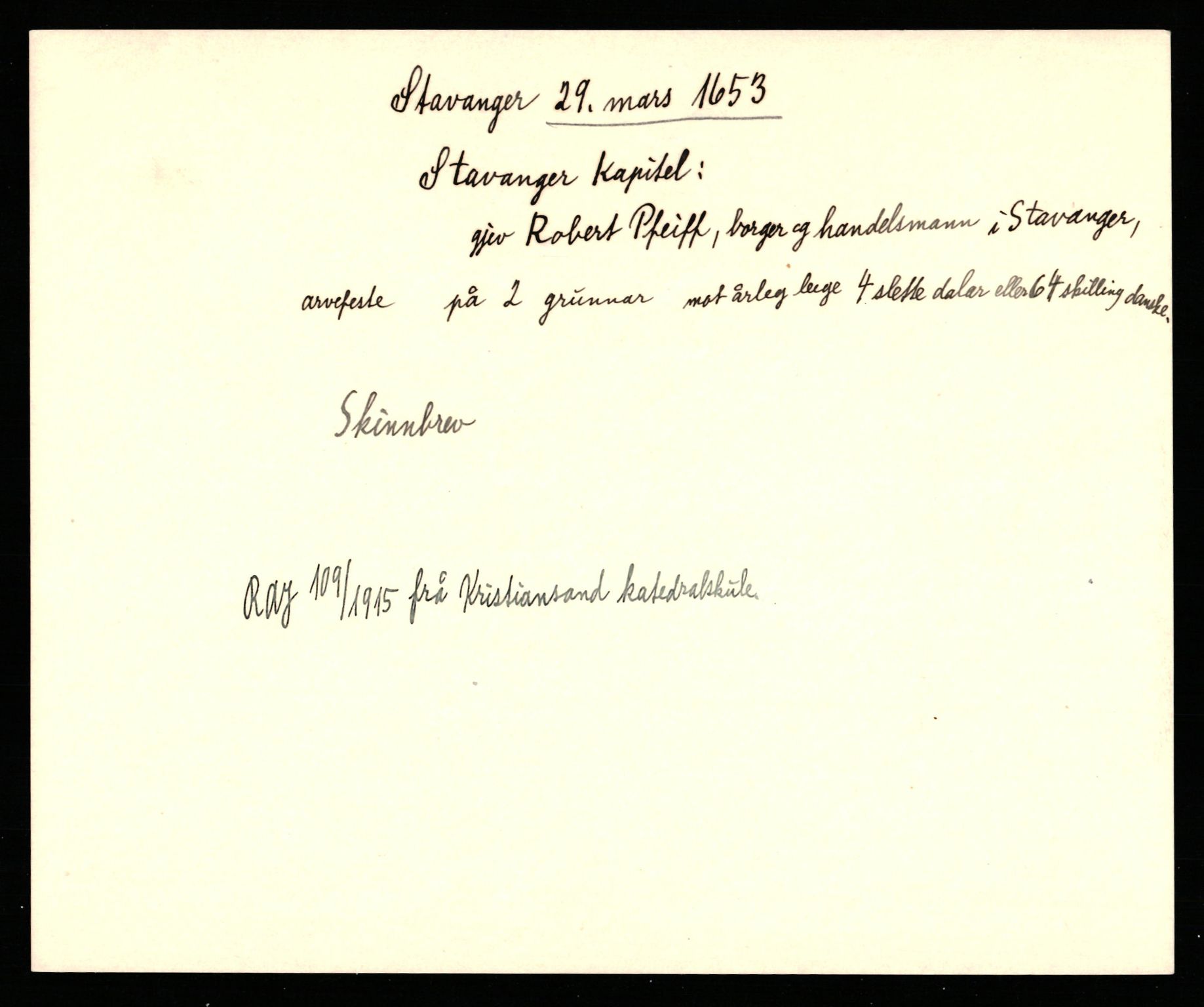 Riksarkivets diplomsamling, AV/RA-EA-5965/F35/F35b/L0009: Riksarkivets diplomer, seddelregister, 1647-1655, p. 439