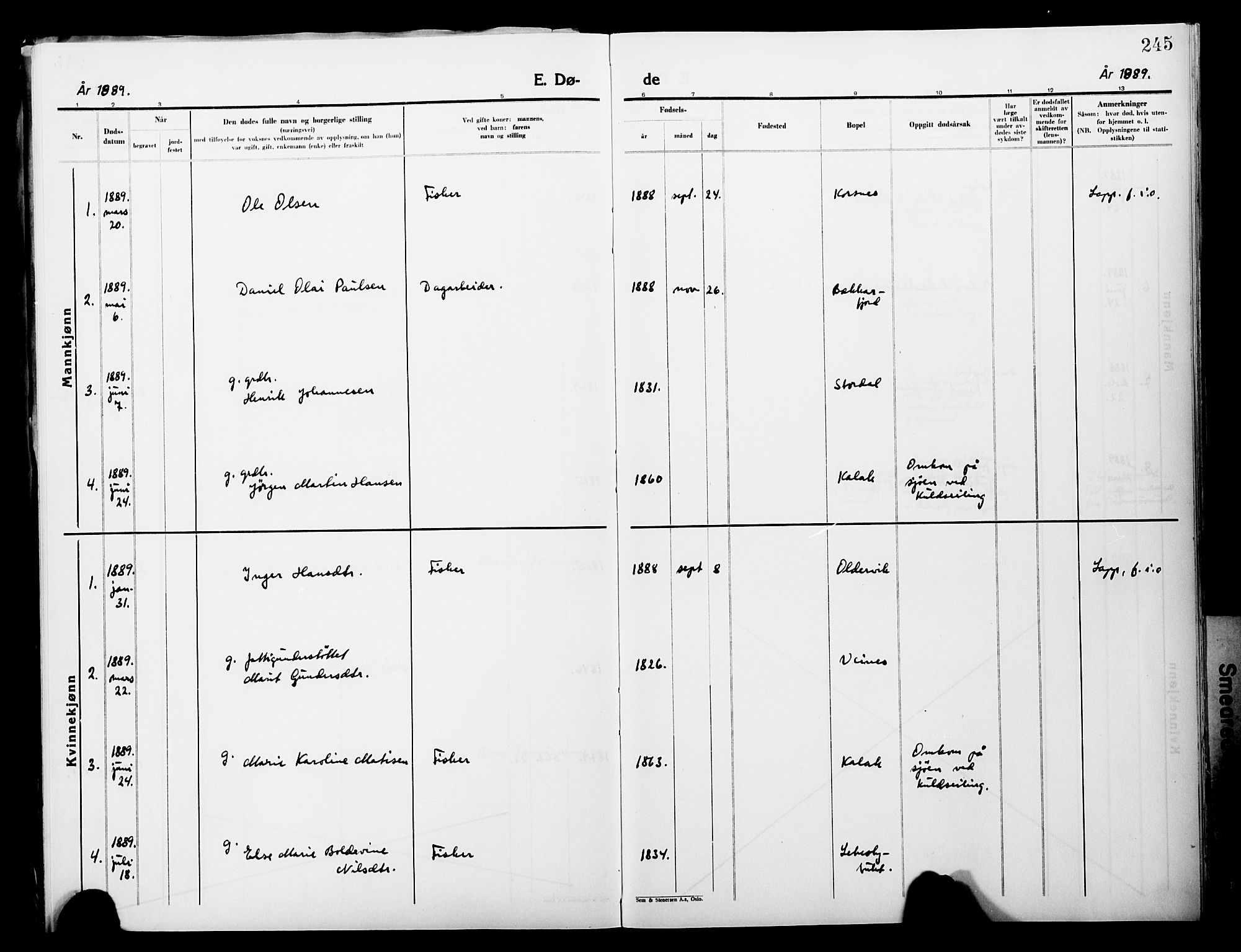Lebesby sokneprestkontor, SATØ/S-1353/H/Ha/L0004kirke: Parish register (official) no. 4, 1870-1902, p. 245