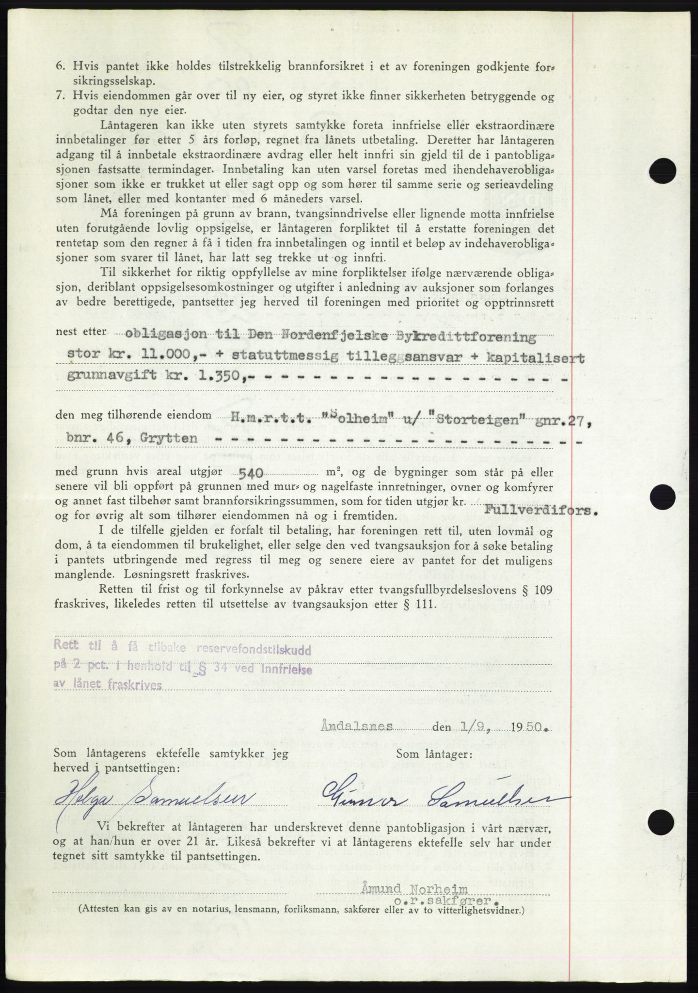 Romsdal sorenskriveri, AV/SAT-A-4149/1/2/2C: Mortgage book no. B5, 1949-1950, Diary no: : 2731/1950