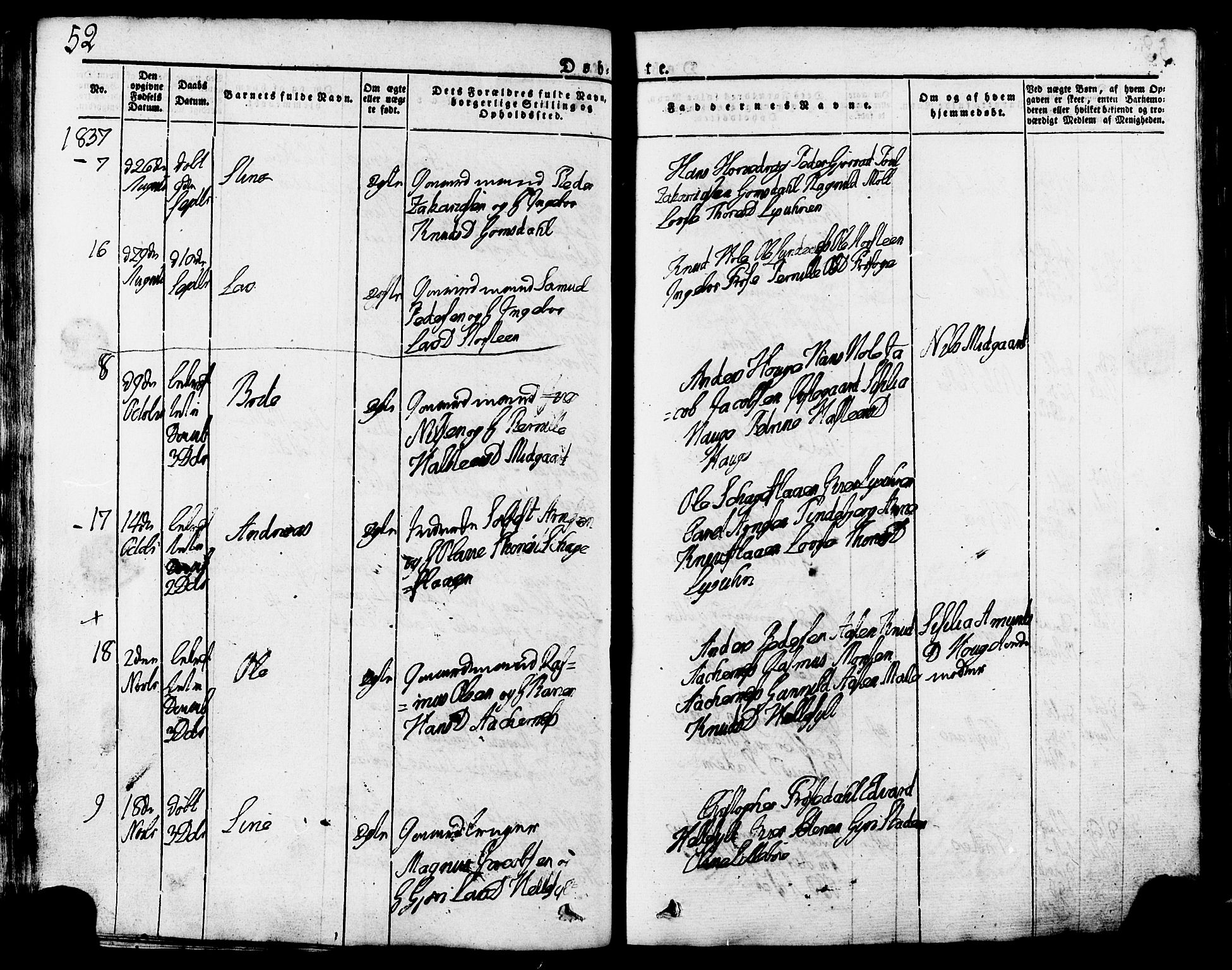 Ministerialprotokoller, klokkerbøker og fødselsregistre - Møre og Romsdal, AV/SAT-A-1454/517/L0221: Parish register (official) no. 517A01, 1827-1858, p. 52