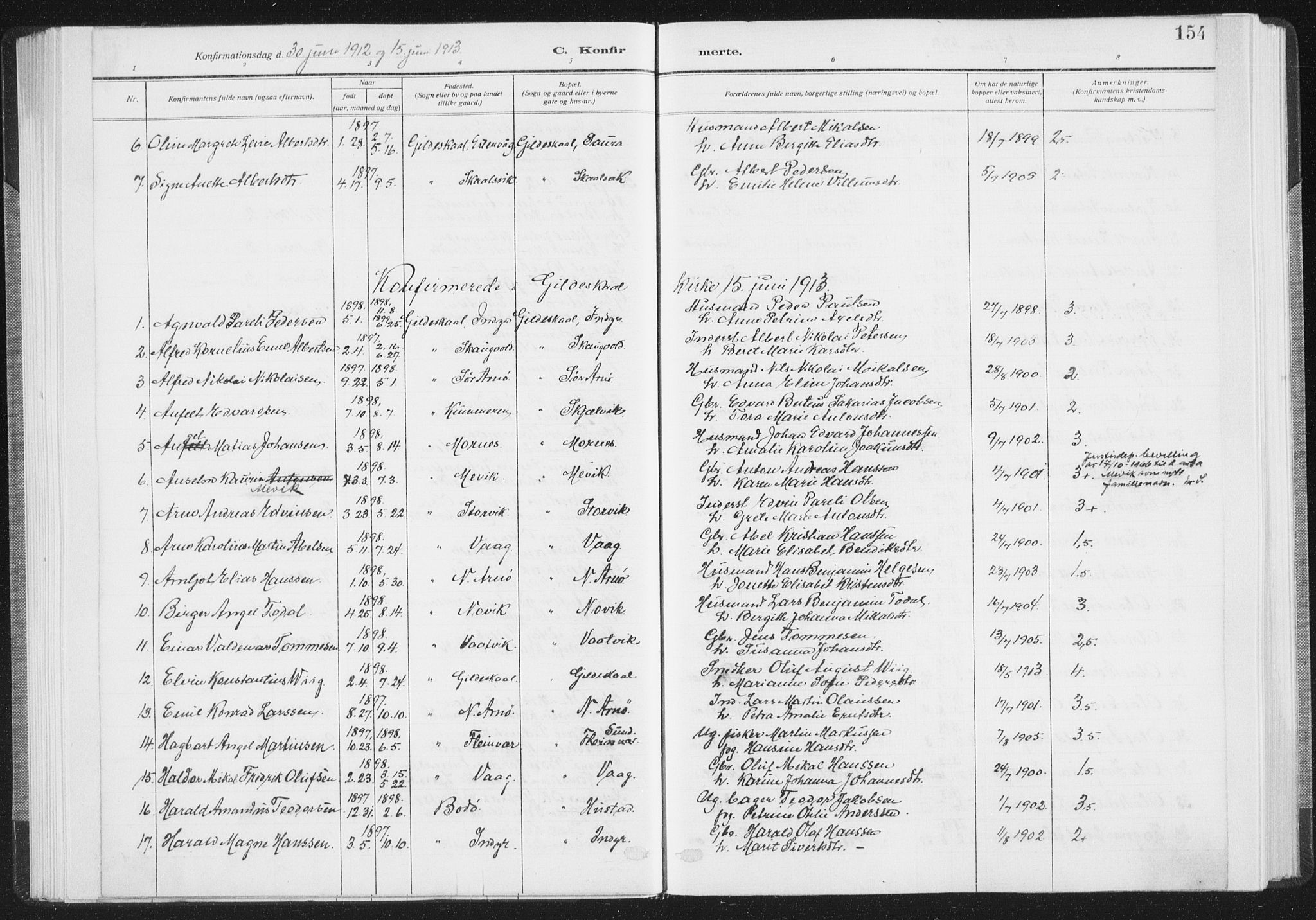 Ministerialprotokoller, klokkerbøker og fødselsregistre - Nordland, SAT/A-1459/805/L0104: Parish register (official) no. 805A09, 1909-1926, p. 154