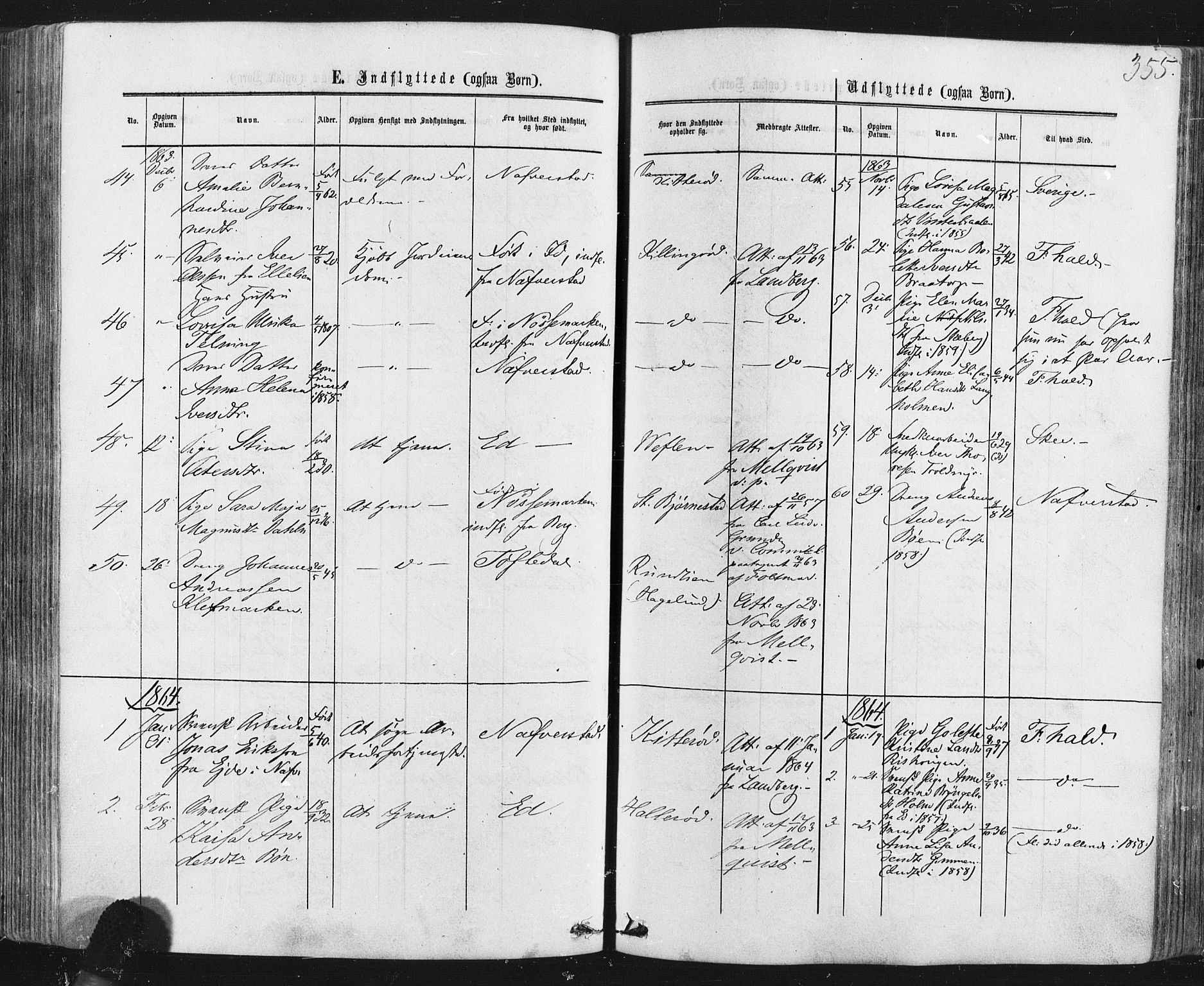 Idd prestekontor Kirkebøker, SAO/A-10911/F/Fc/L0005: Parish register (official) no. III 5, 1861-1877, p. 355