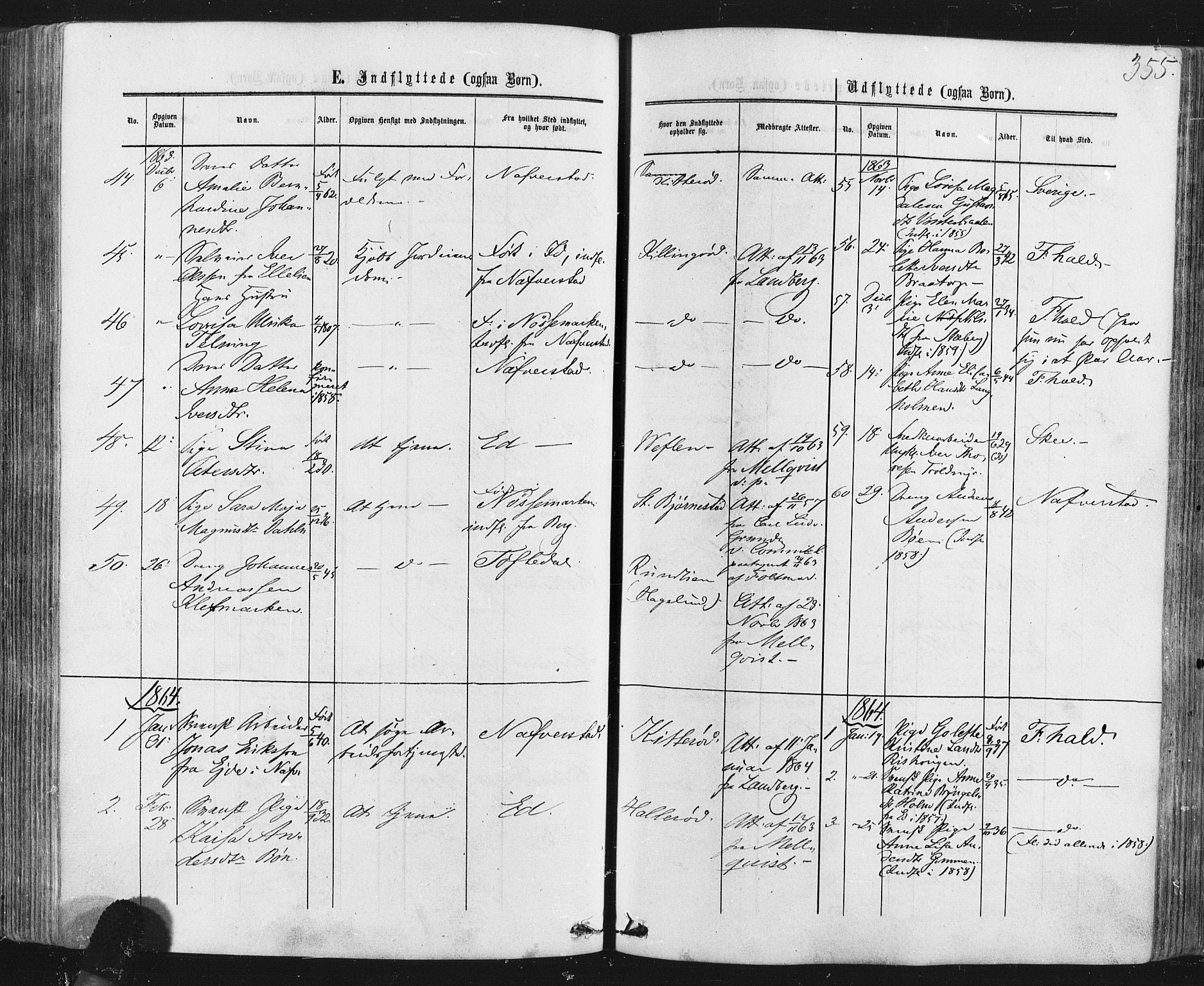 Idd prestekontor Kirkebøker, AV/SAO-A-10911/F/Fc/L0005: Parish register (official) no. III 5, 1861-1877, p. 355