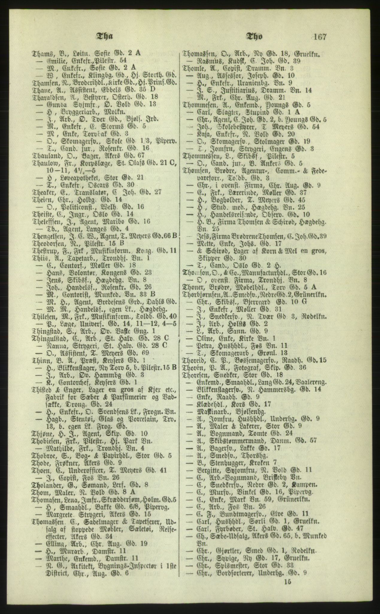 Kristiania/Oslo adressebok, PUBL/-, 1879, p. 167