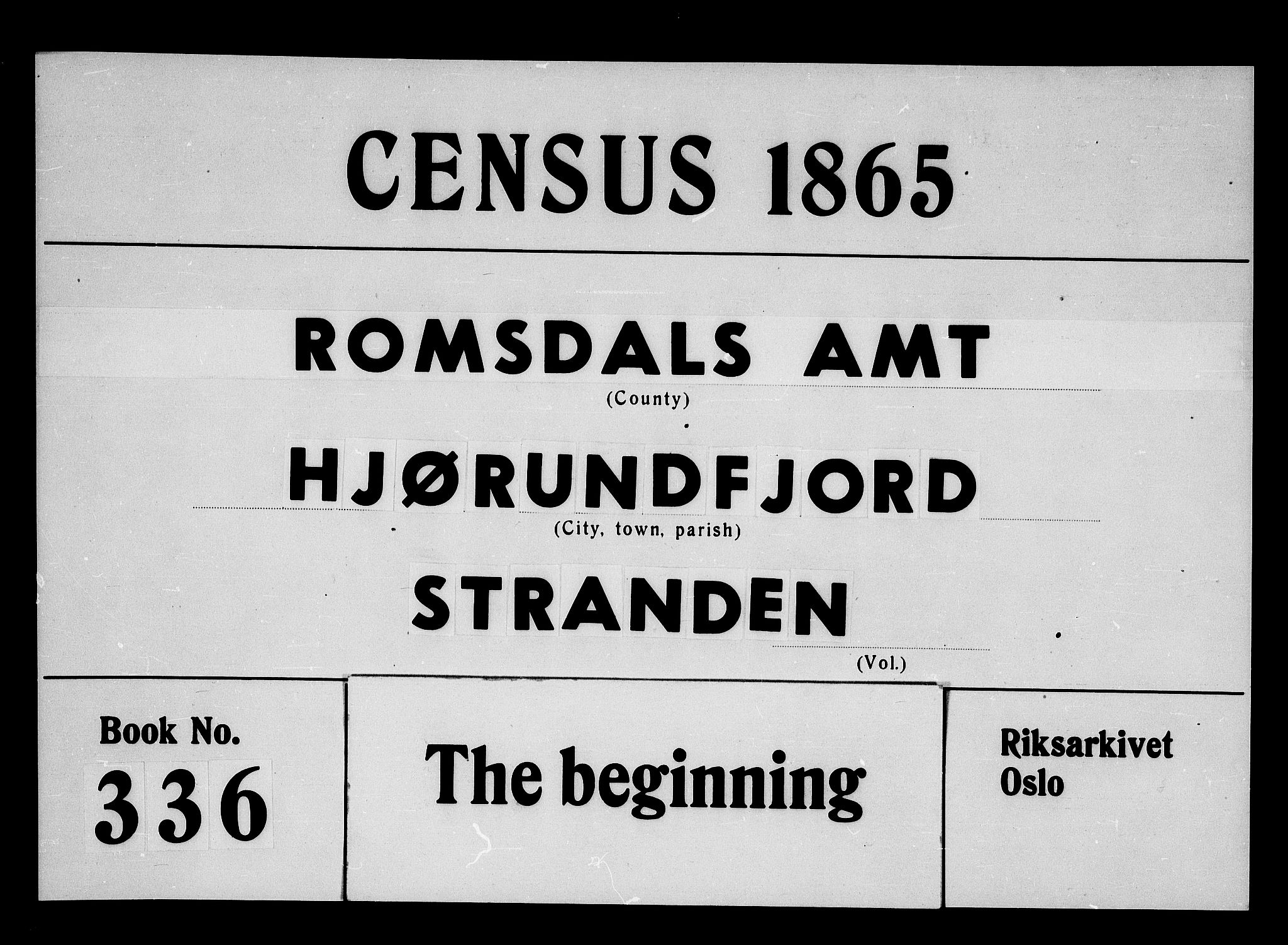 RA, 1865 census for Hjørundfjord, 1865, p. 1