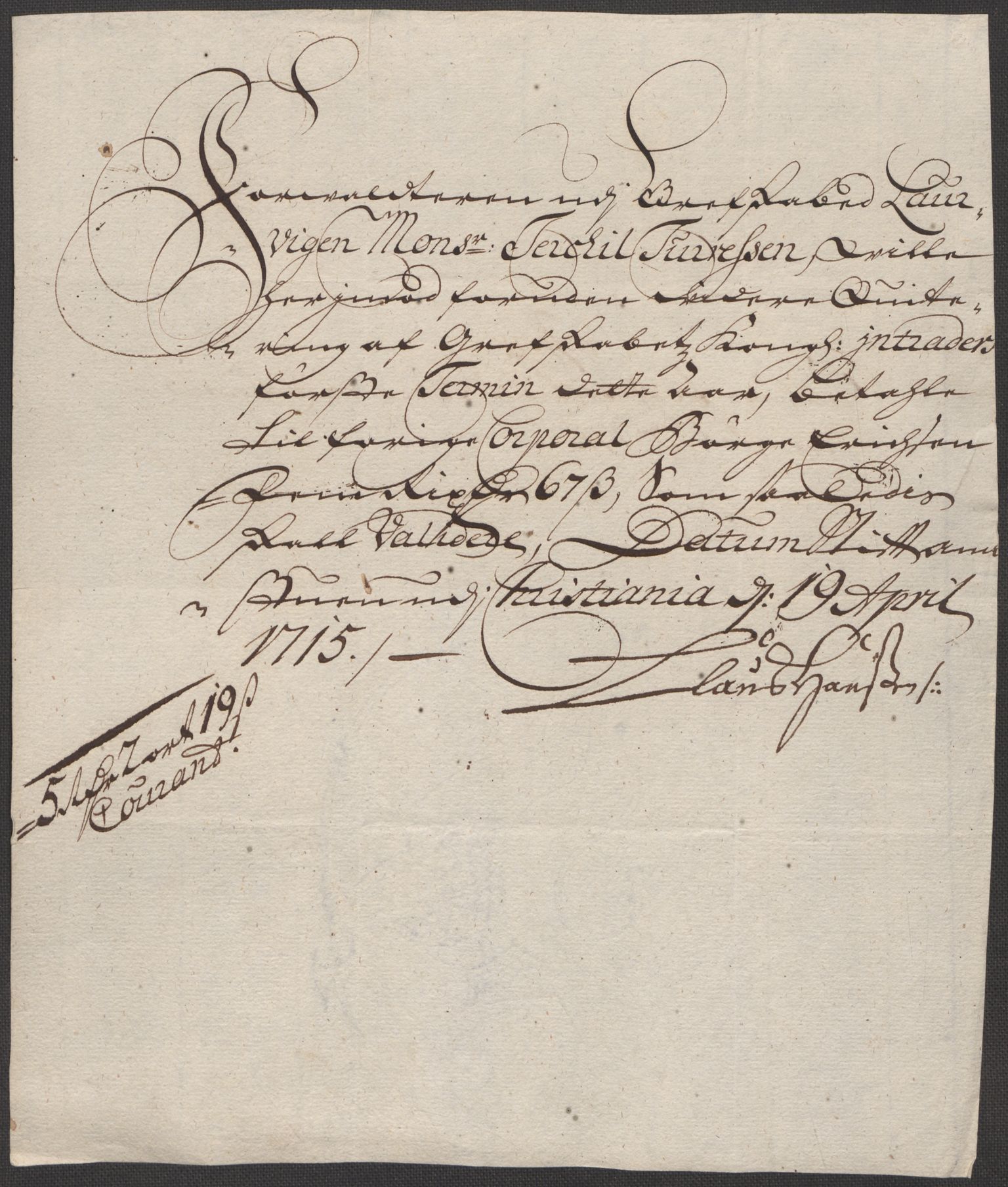 Rentekammeret inntil 1814, Reviderte regnskaper, Fogderegnskap, AV/RA-EA-4092/R33/L1986: Fogderegnskap Larvik grevskap, 1714-1715, p. 507