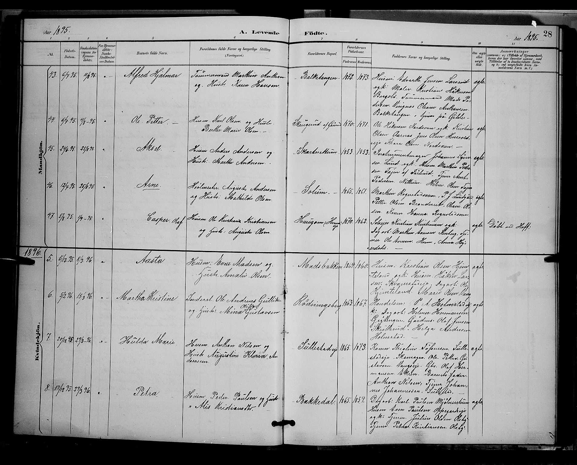 Østre Toten prestekontor, SAH/PREST-104/H/Ha/Hab/L0006: Parish register (copy) no. 6, 1893-1901, p. 28