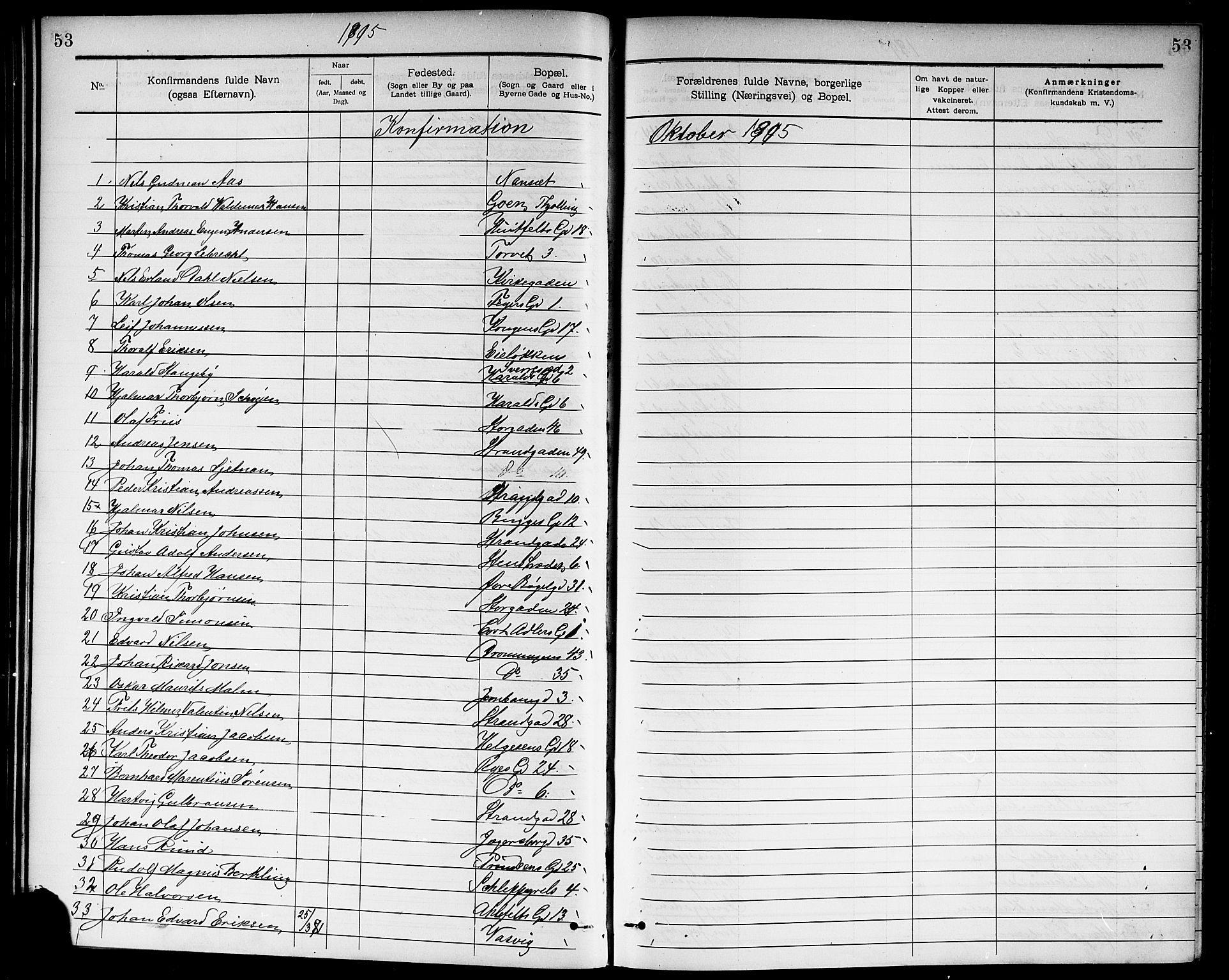 Larvik kirkebøker, SAKO/A-352/G/Ga/L0006: Parish register (copy) no. I 6, 1888-1917, p. 53