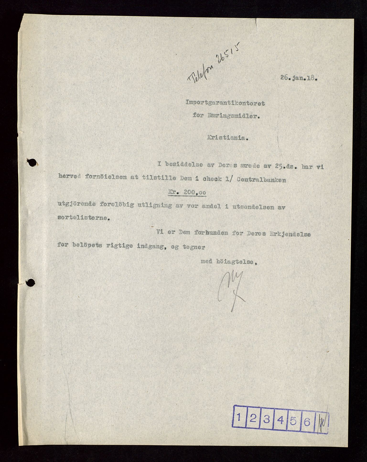 Pa 1521 - A/S Norske Shell, AV/SAST-A-101915/E/Ea/Eaa/L0003: Sjefskorrespondanse, 1918, p. 85