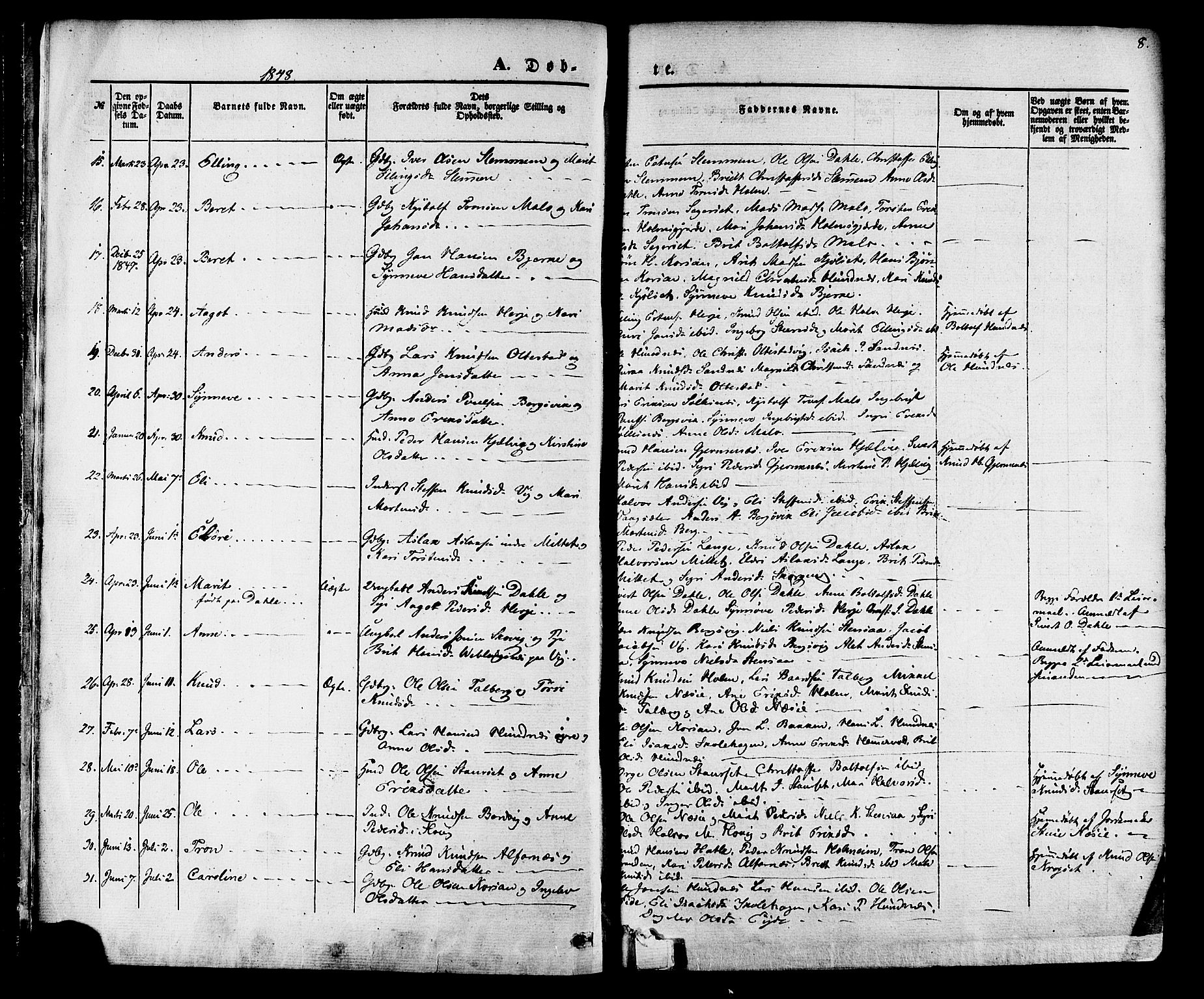 Ministerialprotokoller, klokkerbøker og fødselsregistre - Møre og Romsdal, AV/SAT-A-1454/547/L0603: Parish register (official) no. 547A05, 1846-1877, p. 8