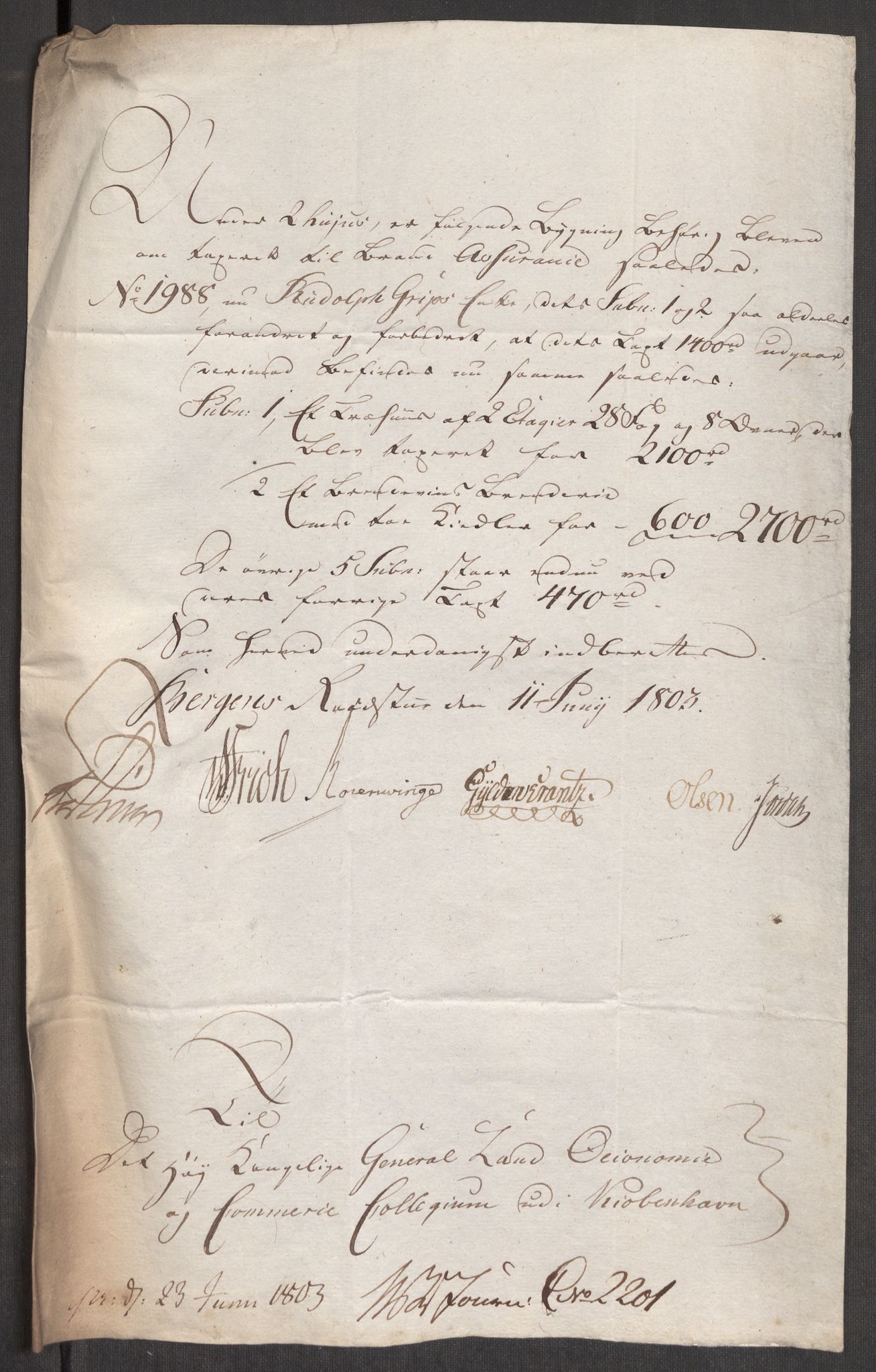 Kommersekollegiet, Brannforsikringskontoret 1767-1814, RA/EA-5458/F/Fa/L0006/0002: Bergen / Dokumenter, 1797-1807